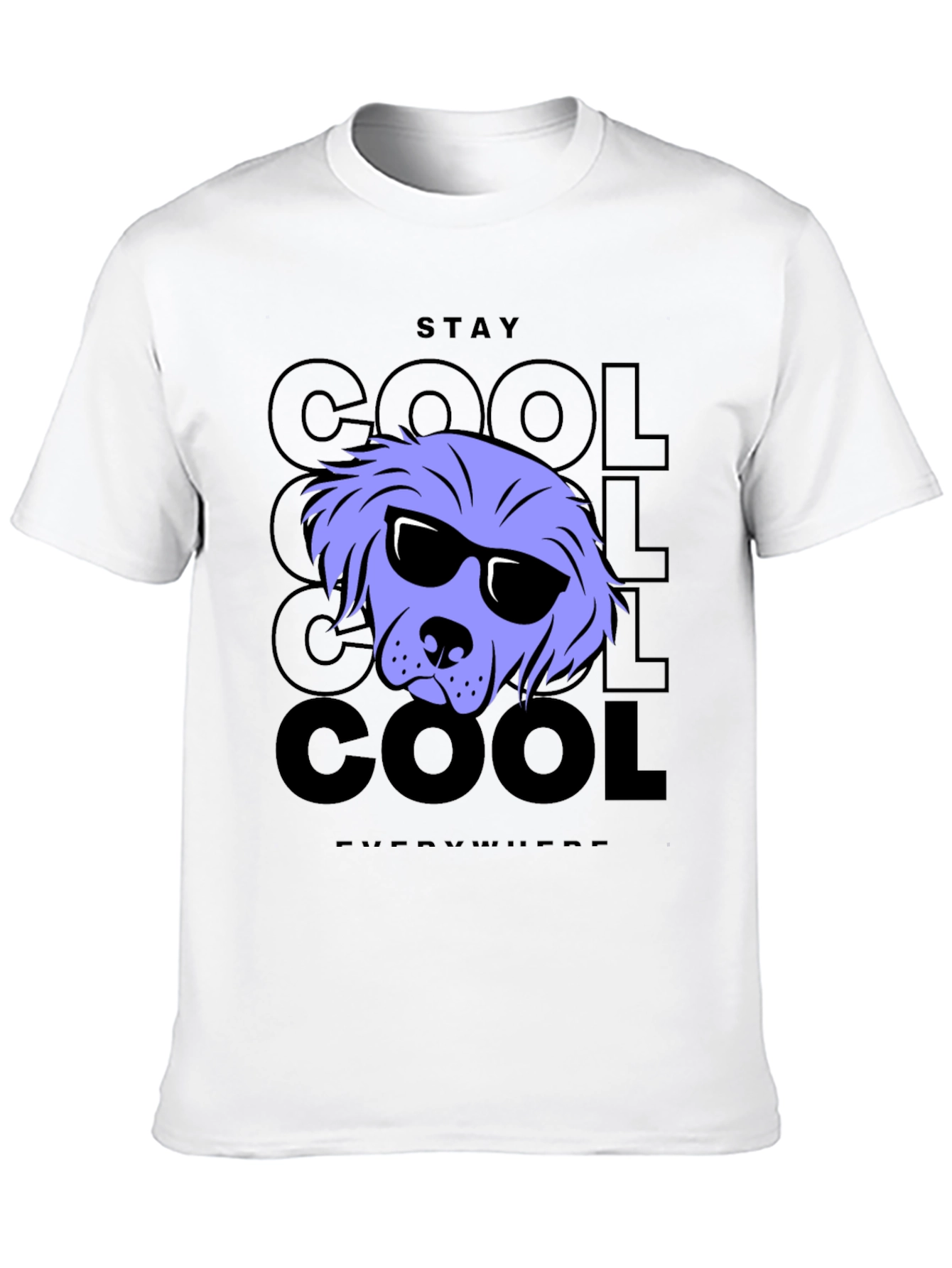 Stay Cool Dog Graphic Tee - Black