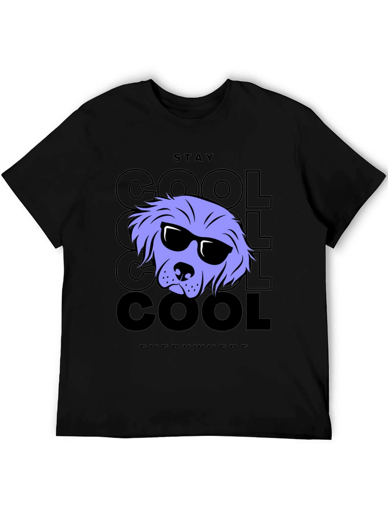Stay Cool Dog Graphic Tee - Black