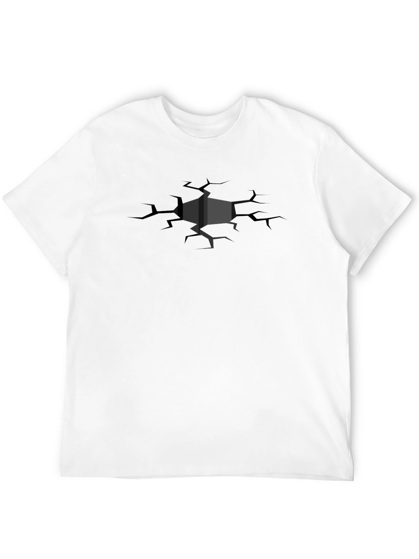 Cracked Cube Graphic T-Shirt - Stylish Design