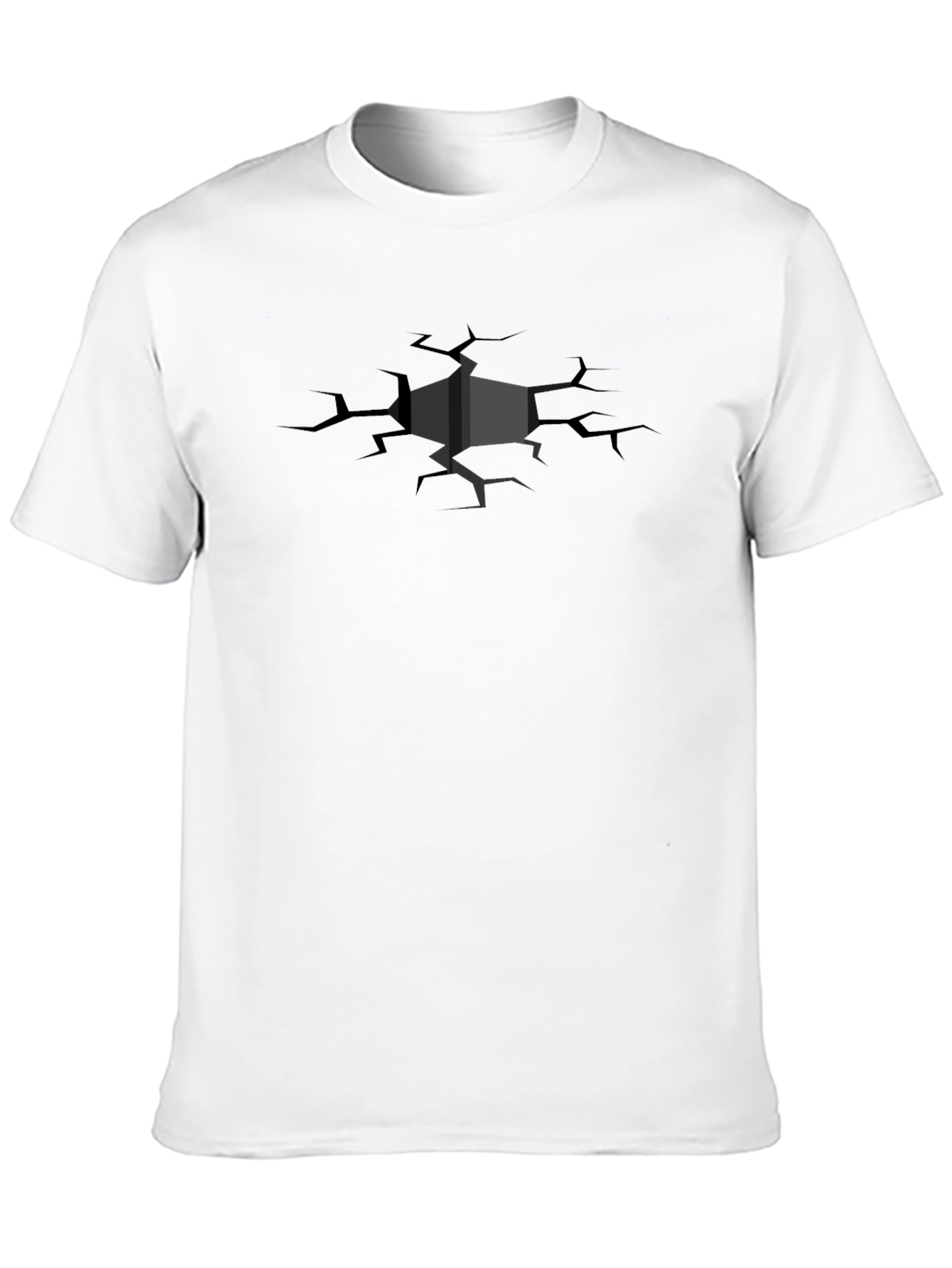 Cracked Cube Graphic T-Shirt - Stylish Design