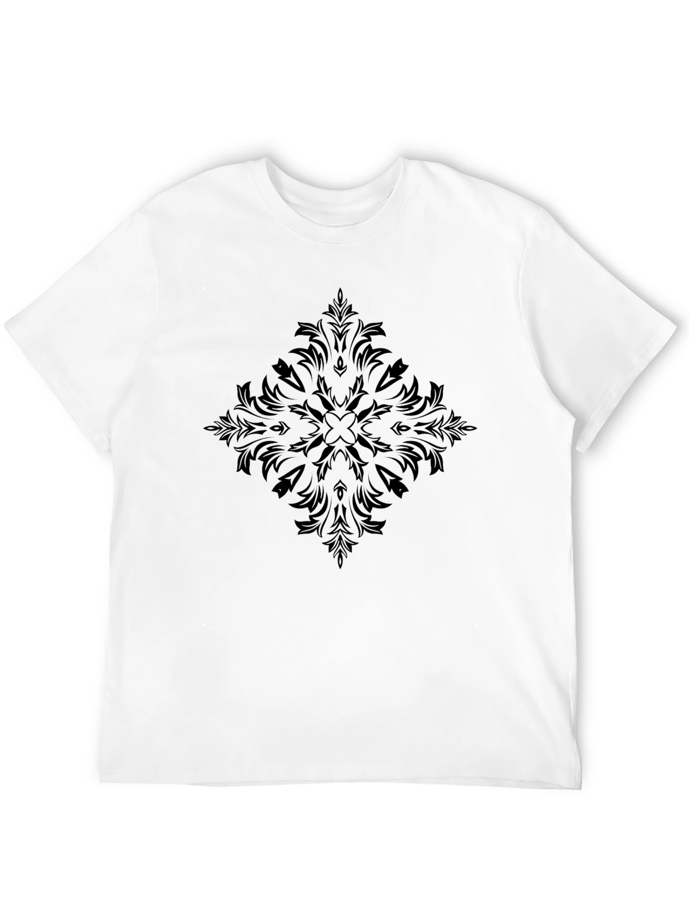 Elegant Black Floral Diamond Graphic Tee