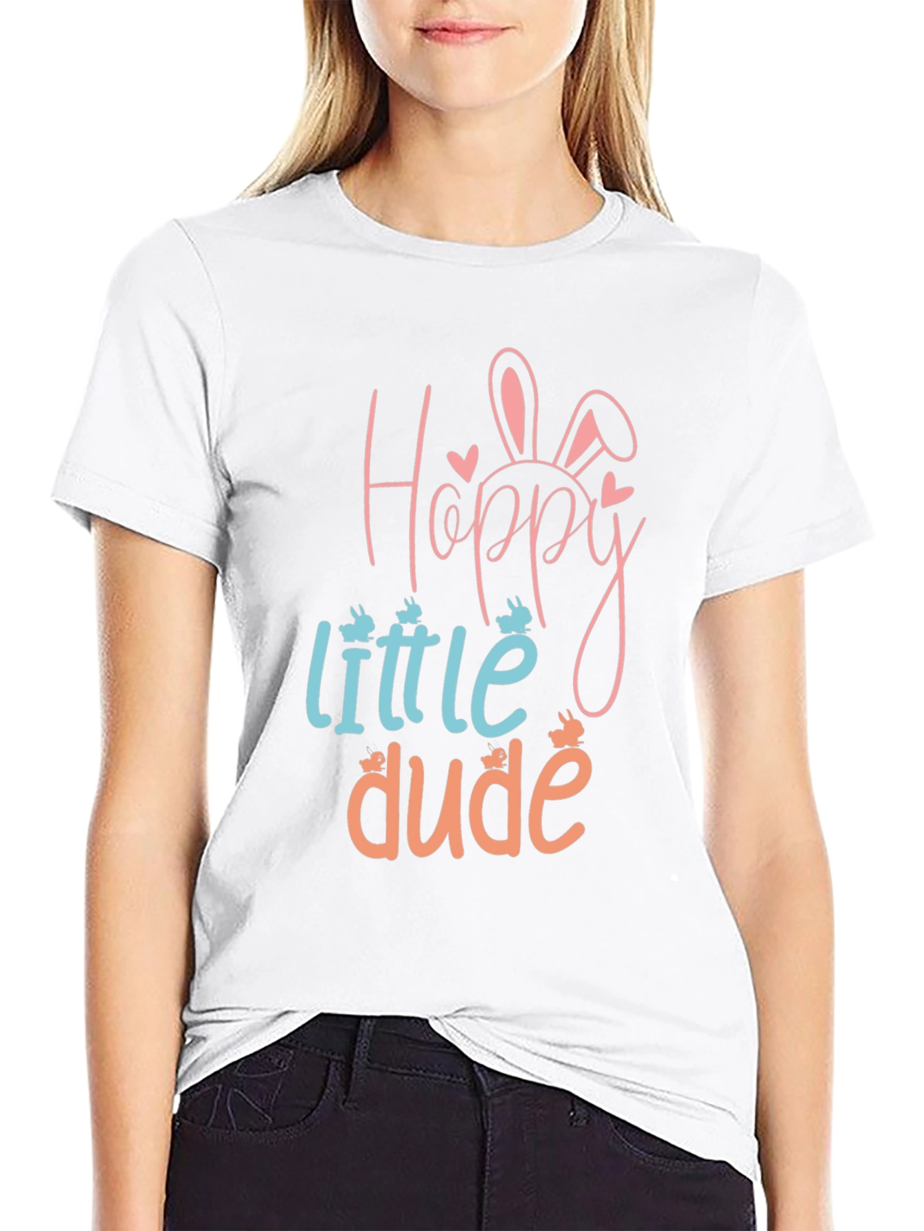 Hoppy Little Dude Easter Graphic Tee - Black