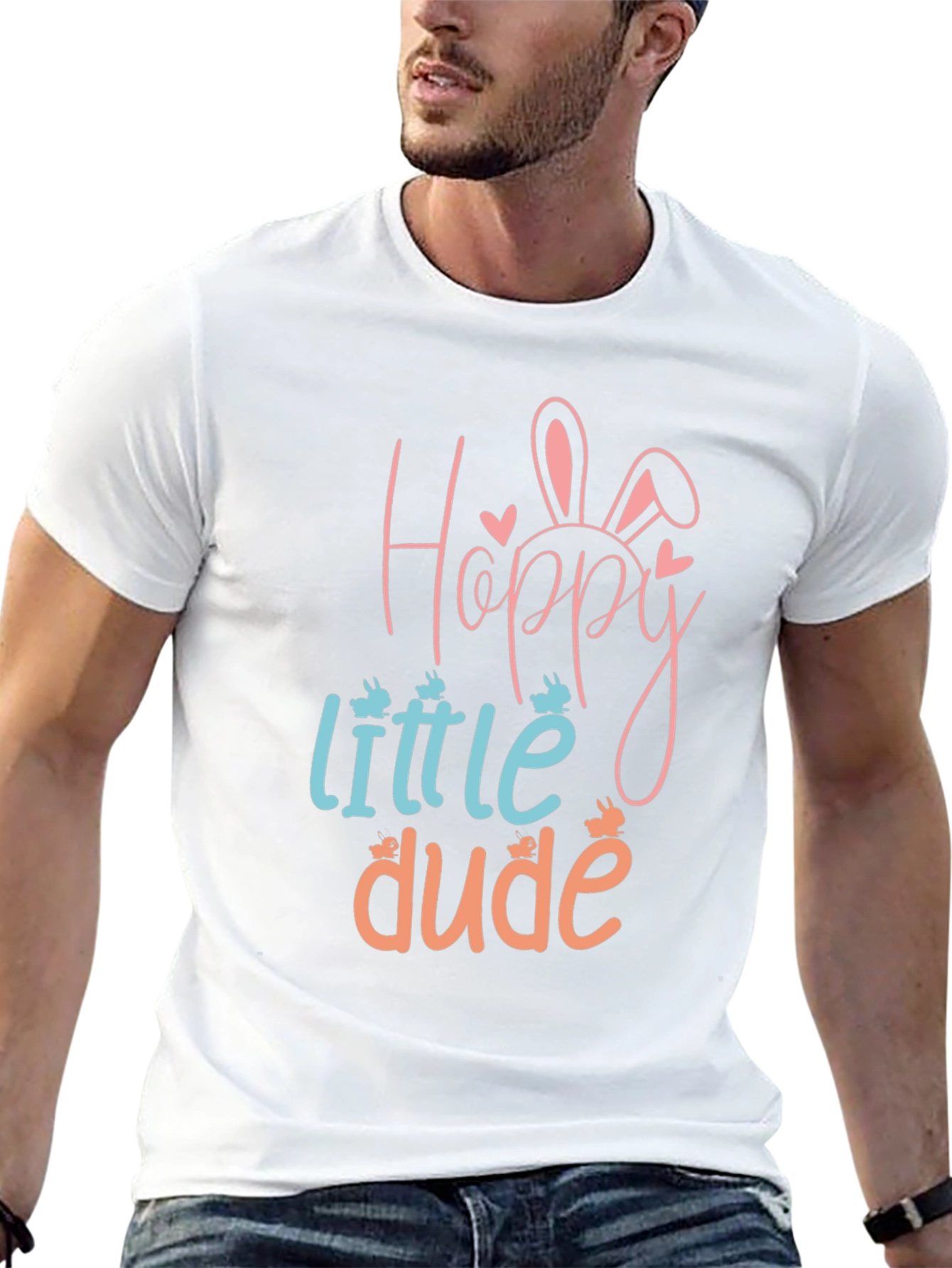 Hoppy Little Dude Easter Graphic Tee - Black