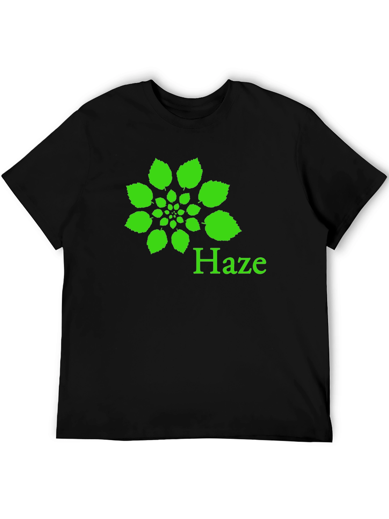 Haze Leaf Graphic Black T-Shirt