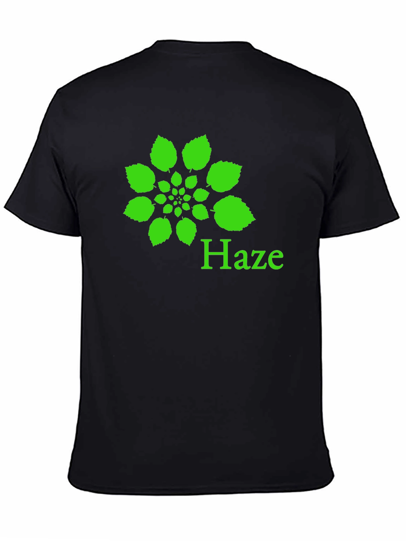 Haze Leaf Graphic Black T-Shirt