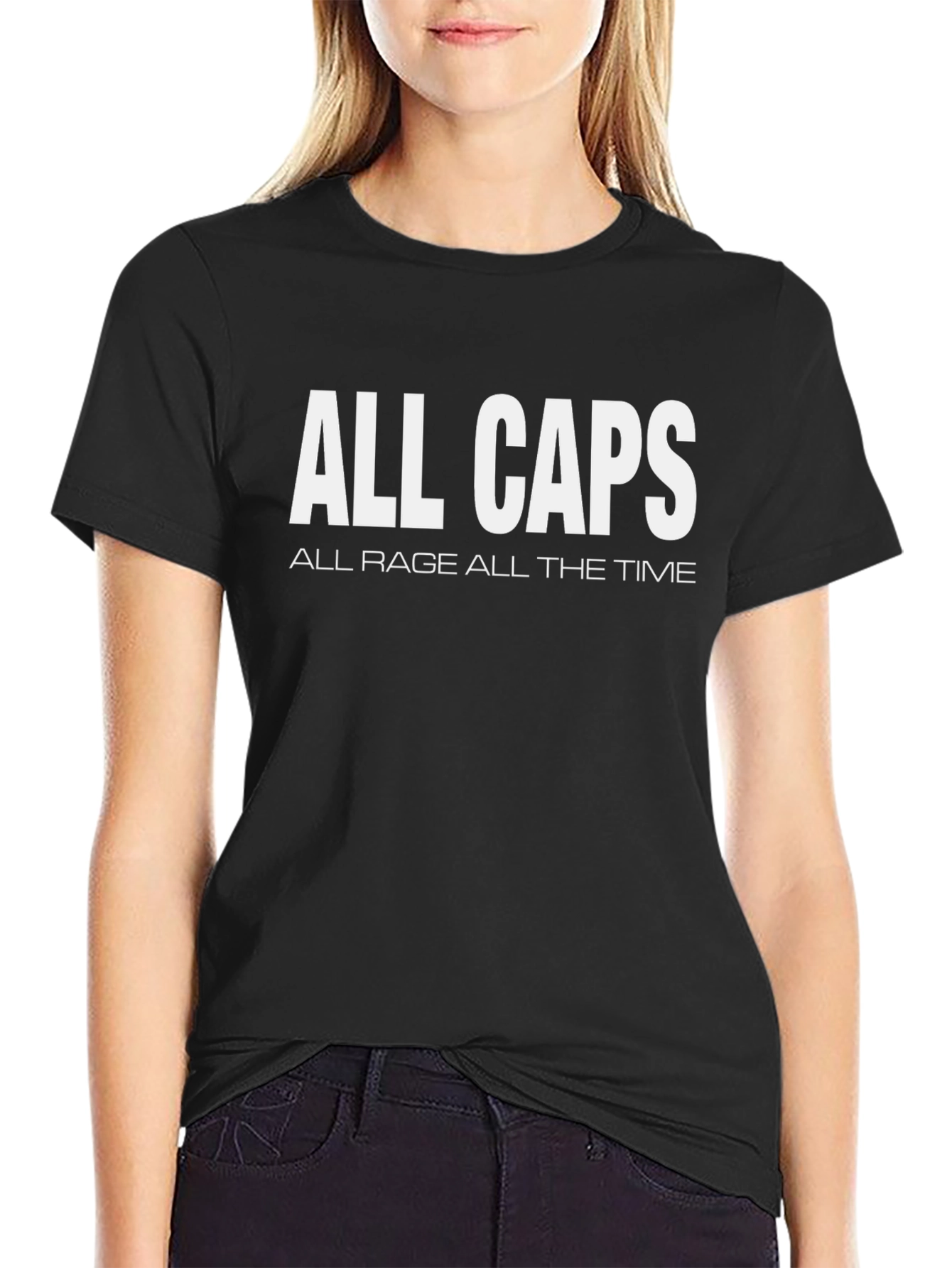 All Caps All Rage T-Shirt - Black