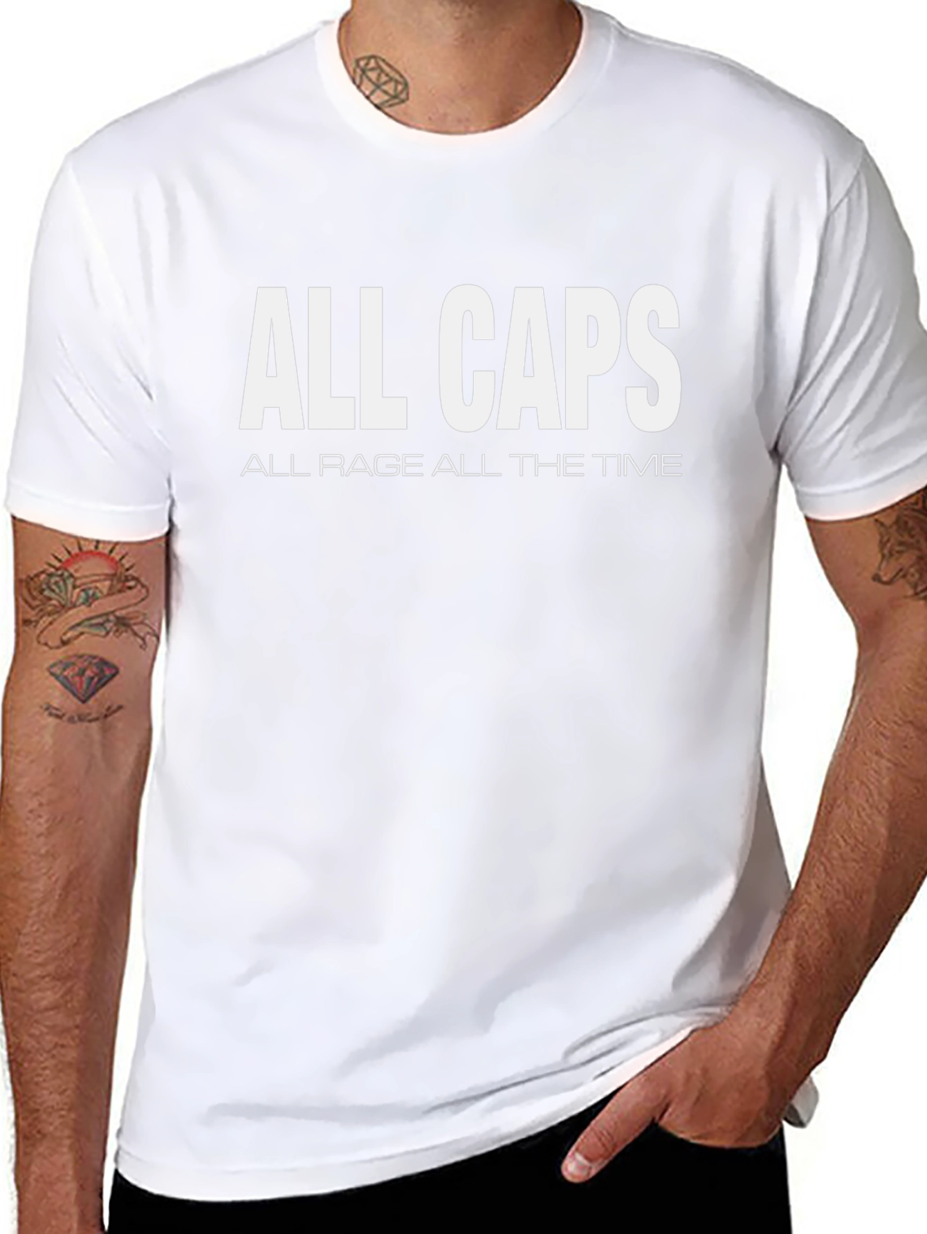 All Caps All Rage T-Shirt - Black