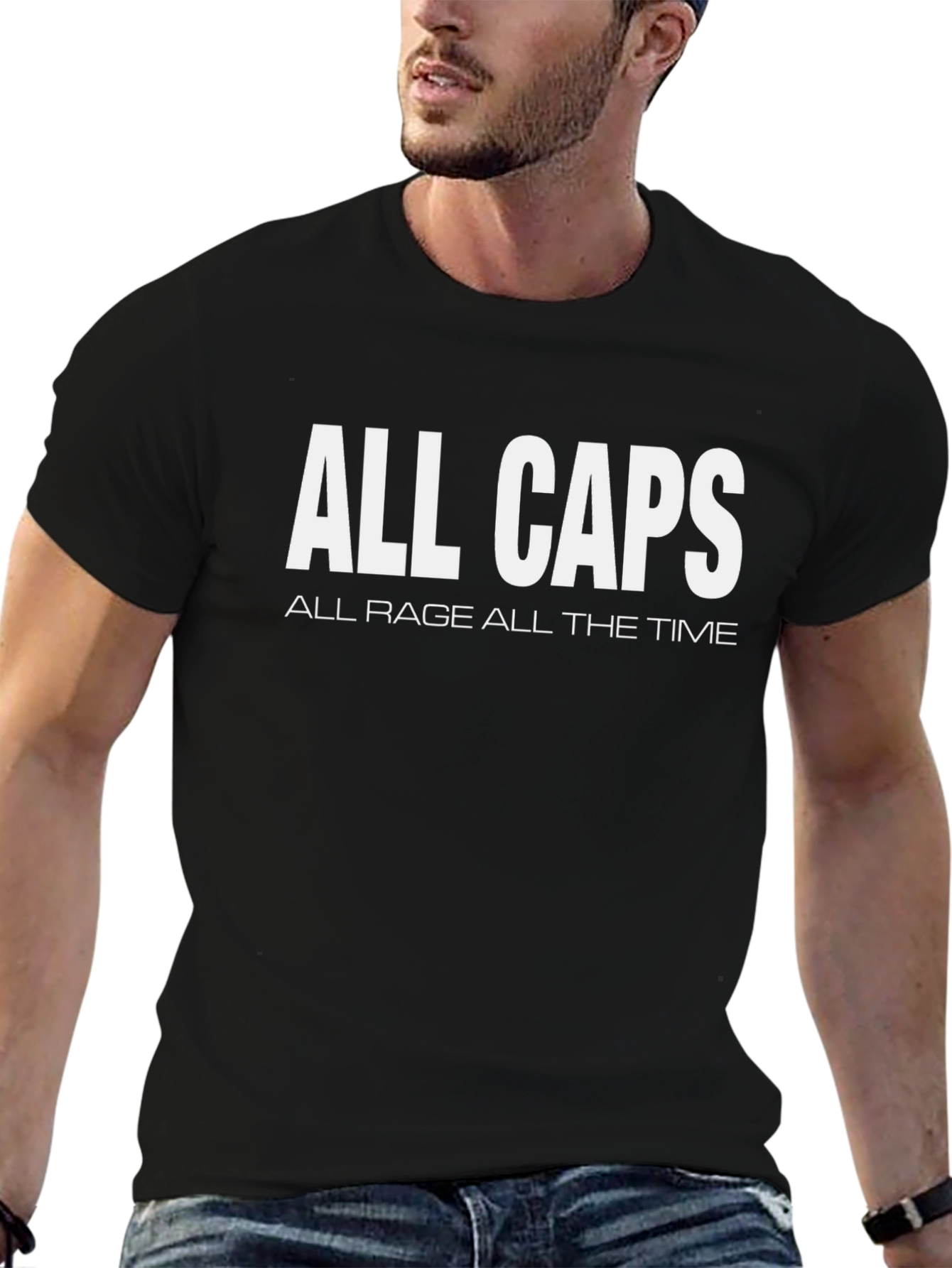 All Caps All Rage T-Shirt - Black