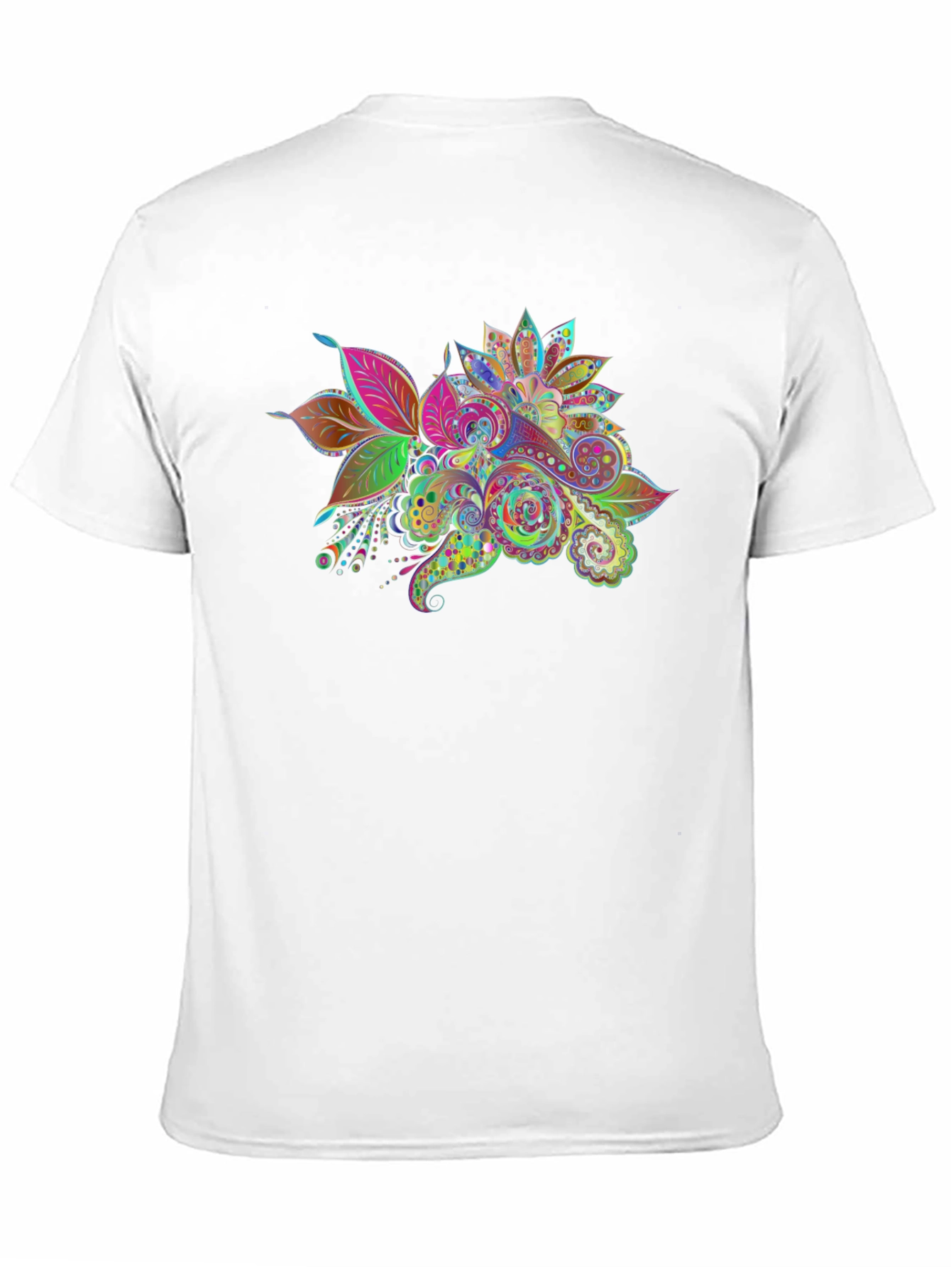 Floral Paisley Print Black T-Shirt