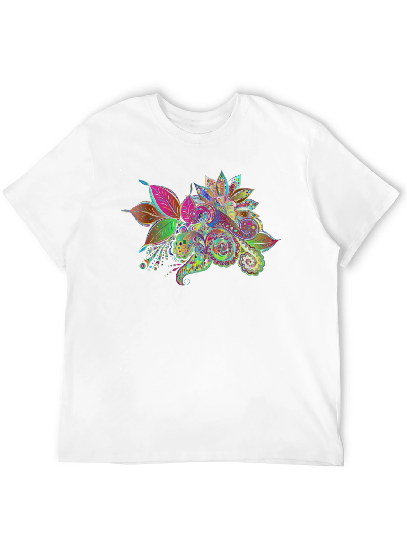 Floral Paisley Print Black T-Shirt
