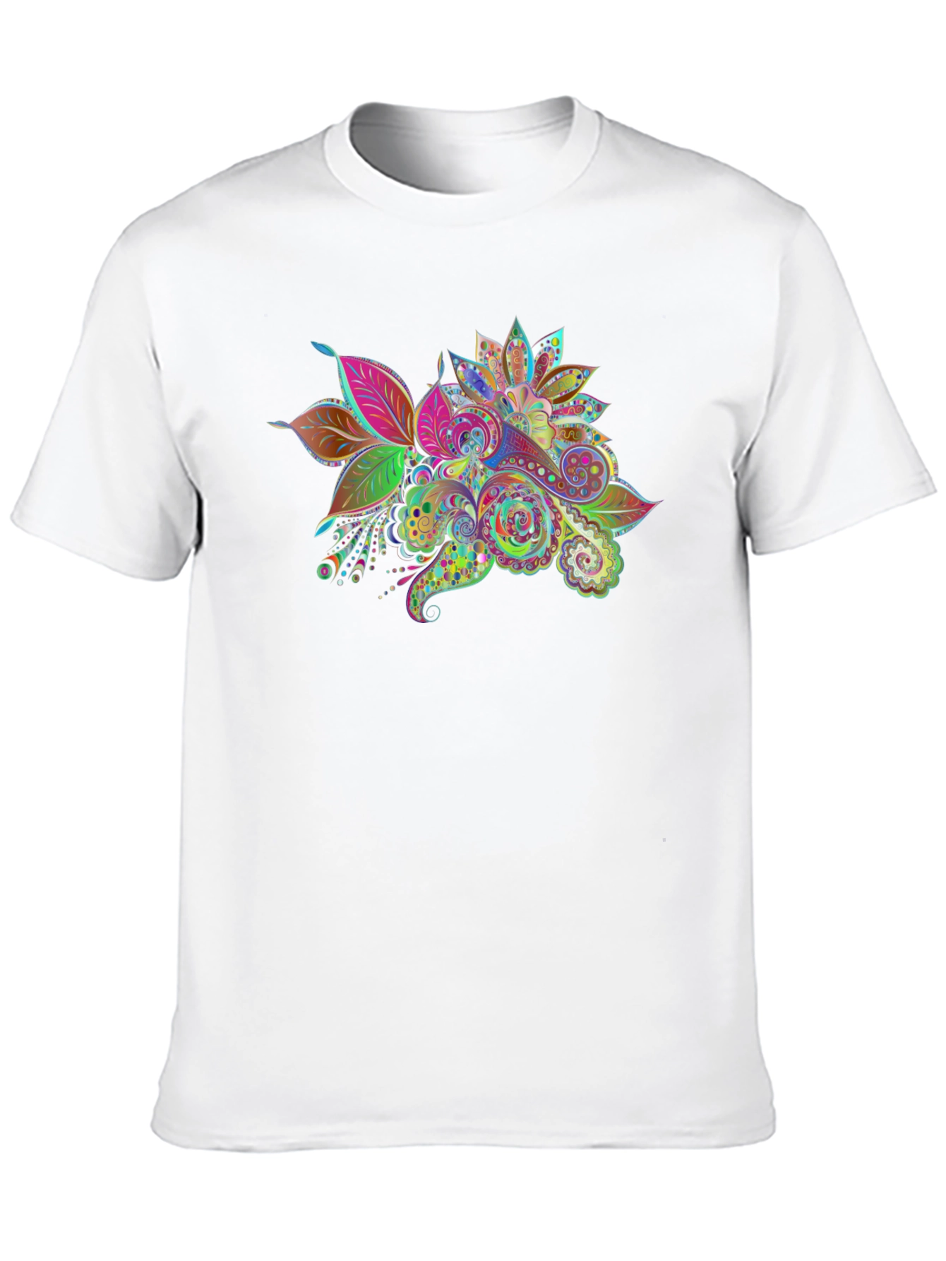 Floral Paisley Print Black T-Shirt