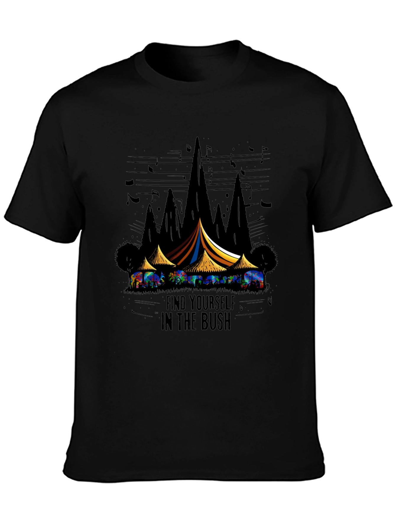 Find Yourself in the Bush Black T-Shirt