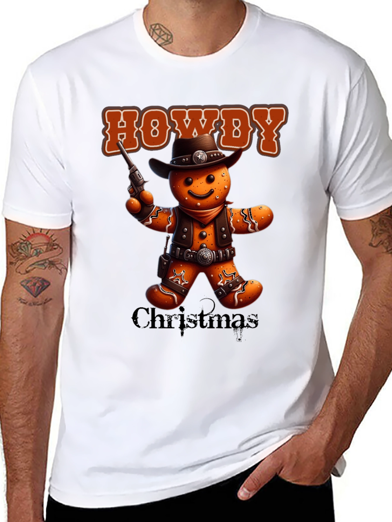 Howdy Christmas Gingerbread Cowboy T-Shirt