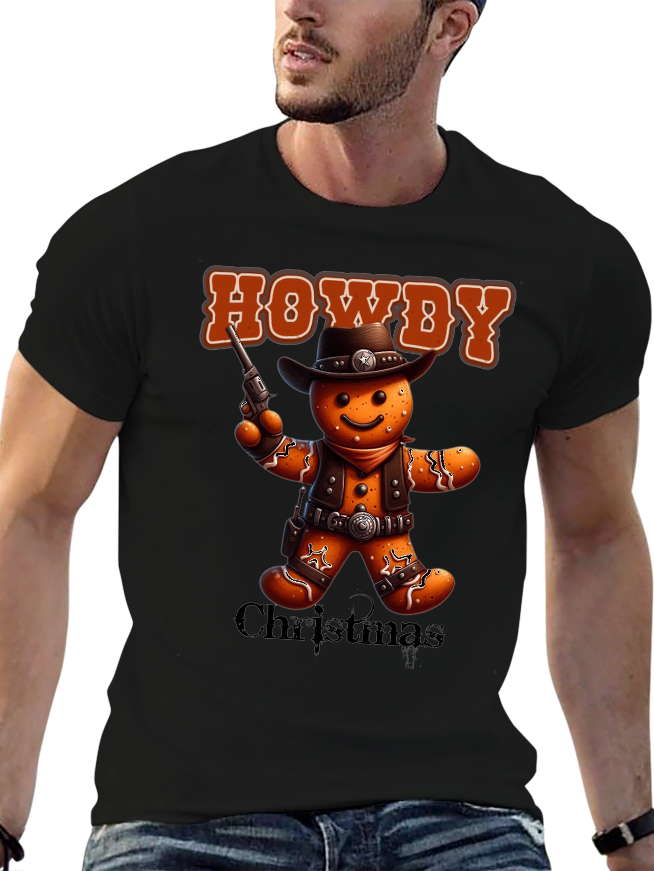 Howdy Christmas Gingerbread Cowboy T-Shirt
