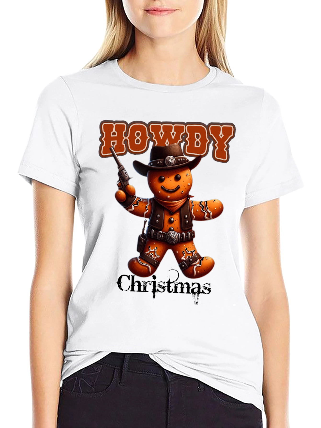 Howdy Christmas Gingerbread Cowboy T-Shirt