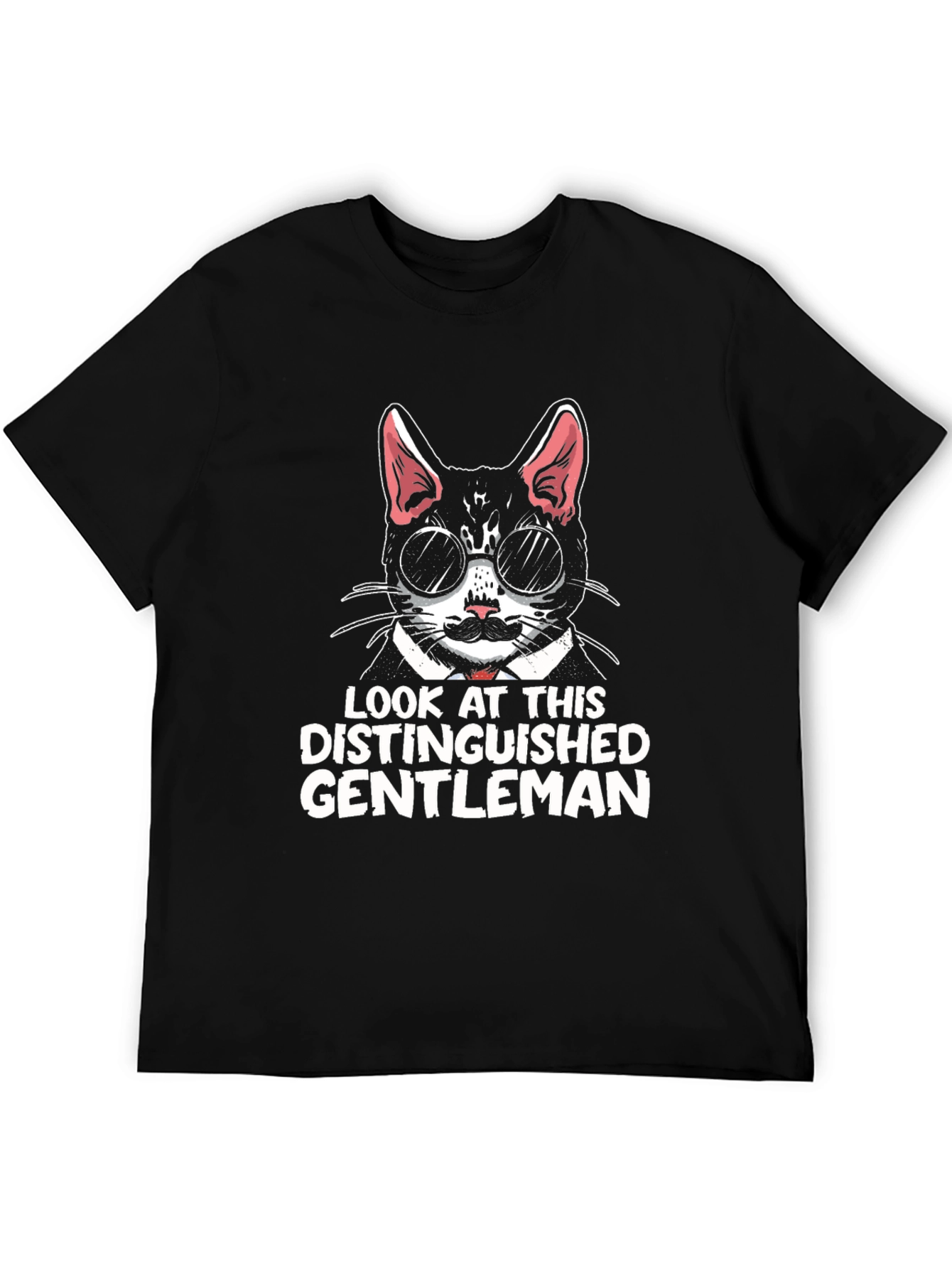 Distinguished Gentleman Cat Graphic T-Shirt