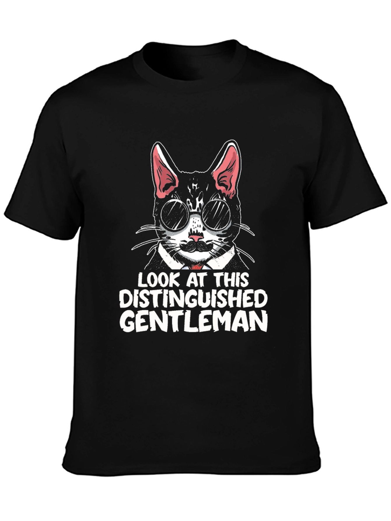 Distinguished Gentleman Cat Graphic T-Shirt