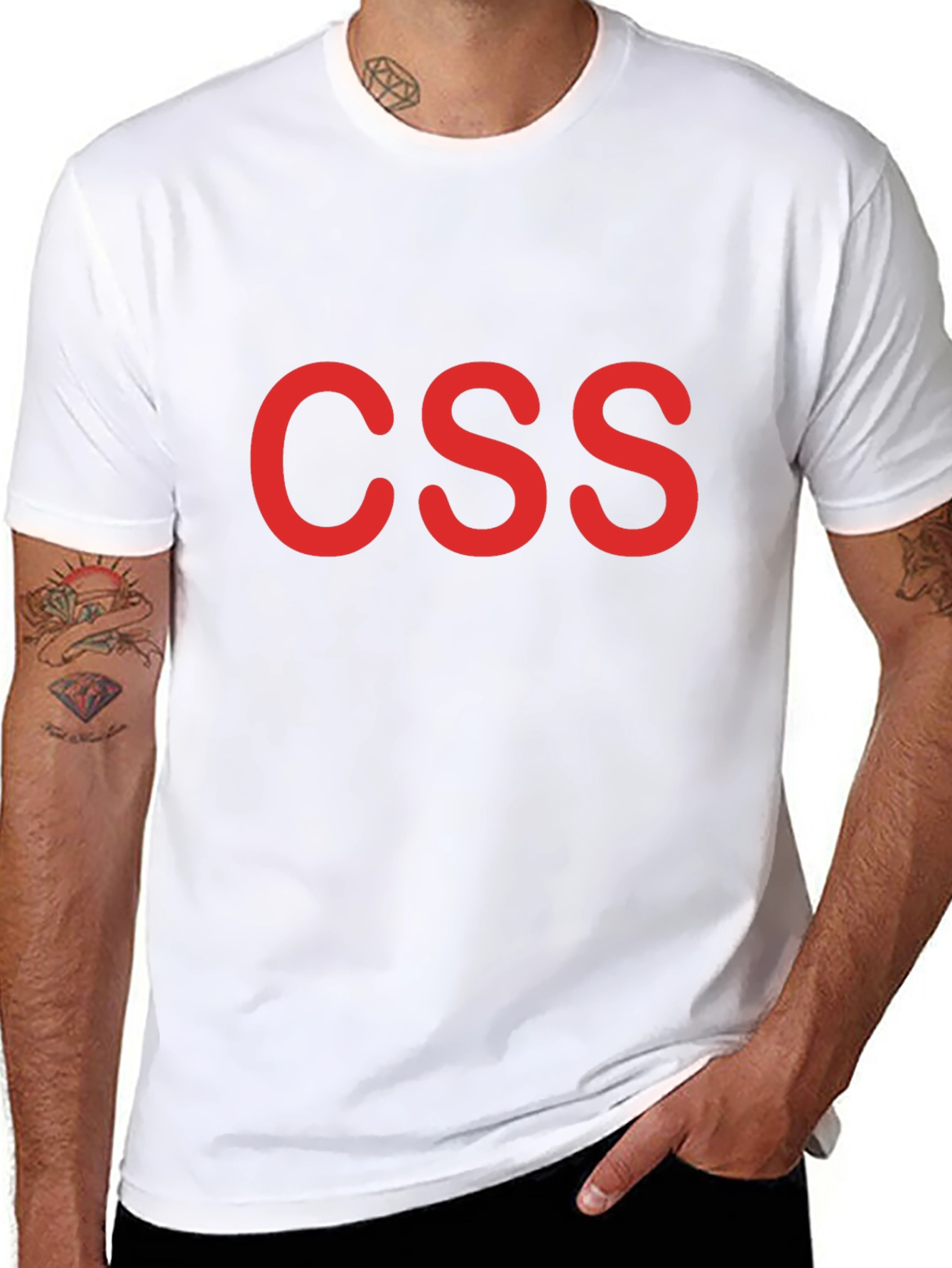 CSS T-Shirt - Red Text on Black Cotton Tee