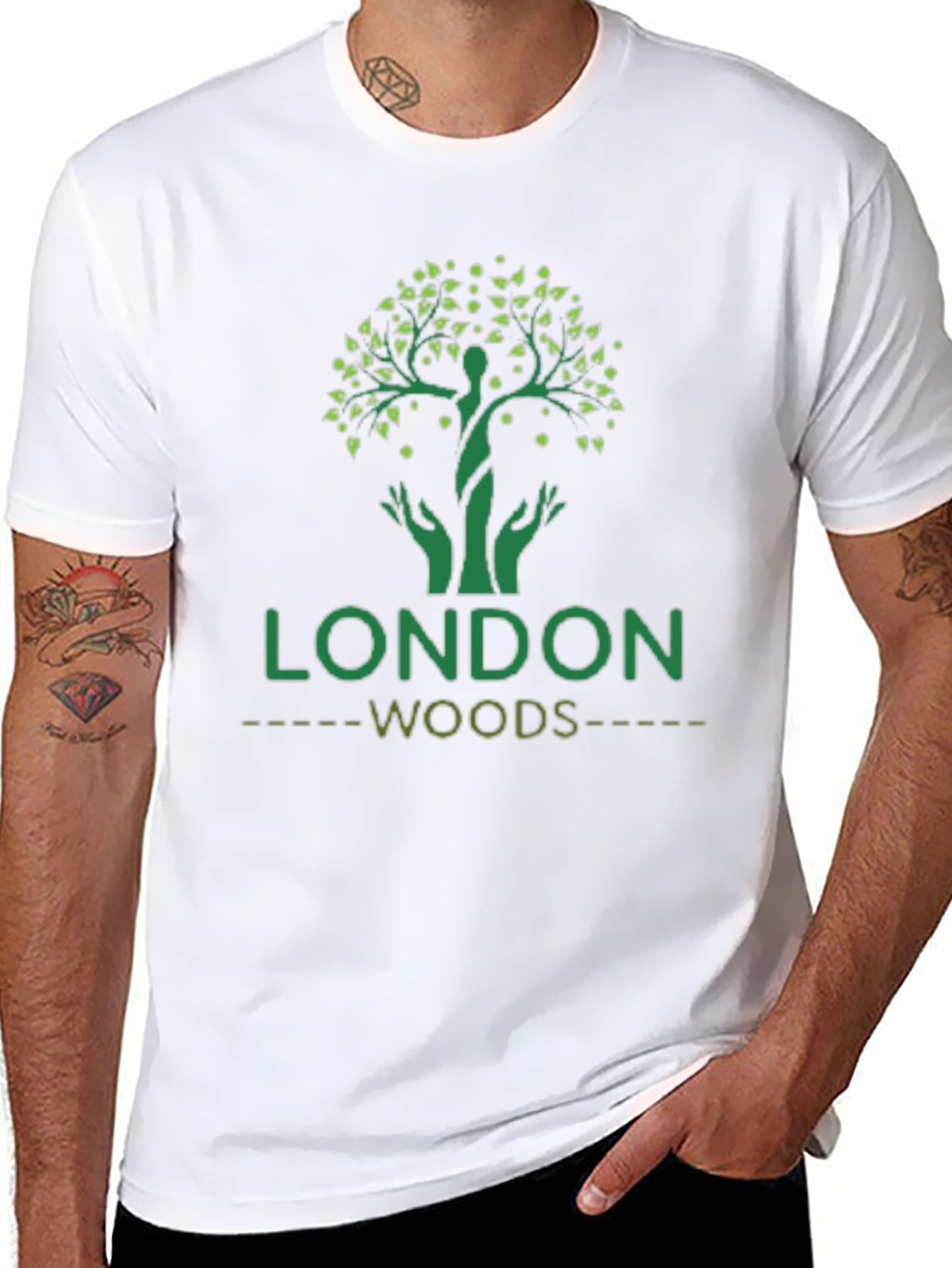 London Woods Tree Graphic Black T-Shirt