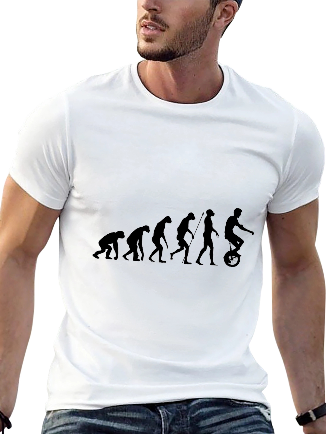 Evolution to Unicycle T-Shirt - Black Graphic Tee