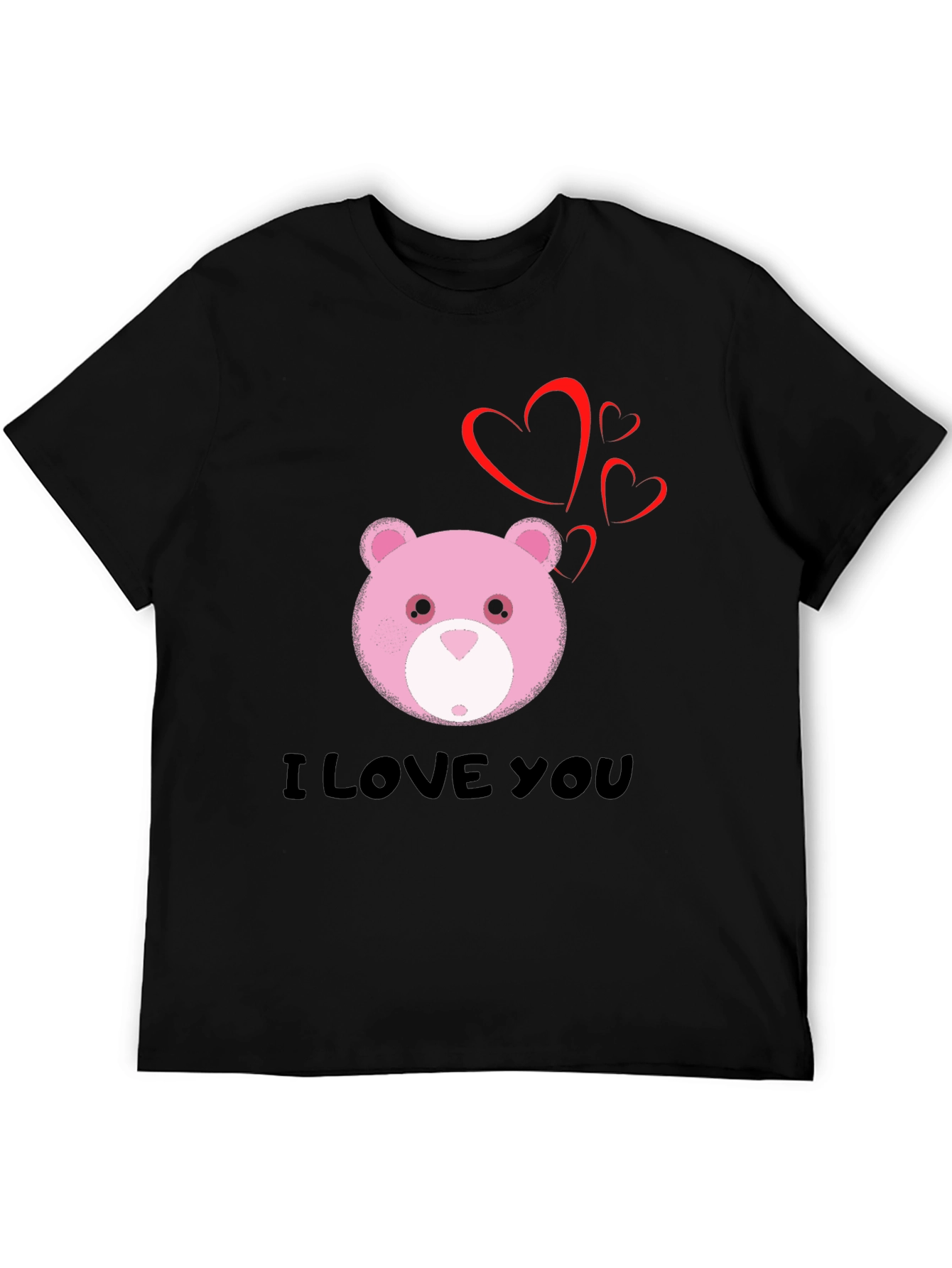 I Love You Bear Graphic Tee - Black