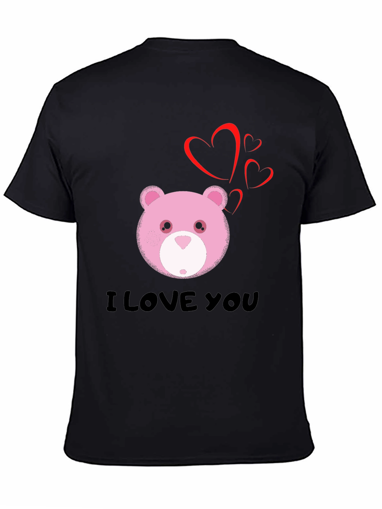I Love You Bear Graphic Tee - Black