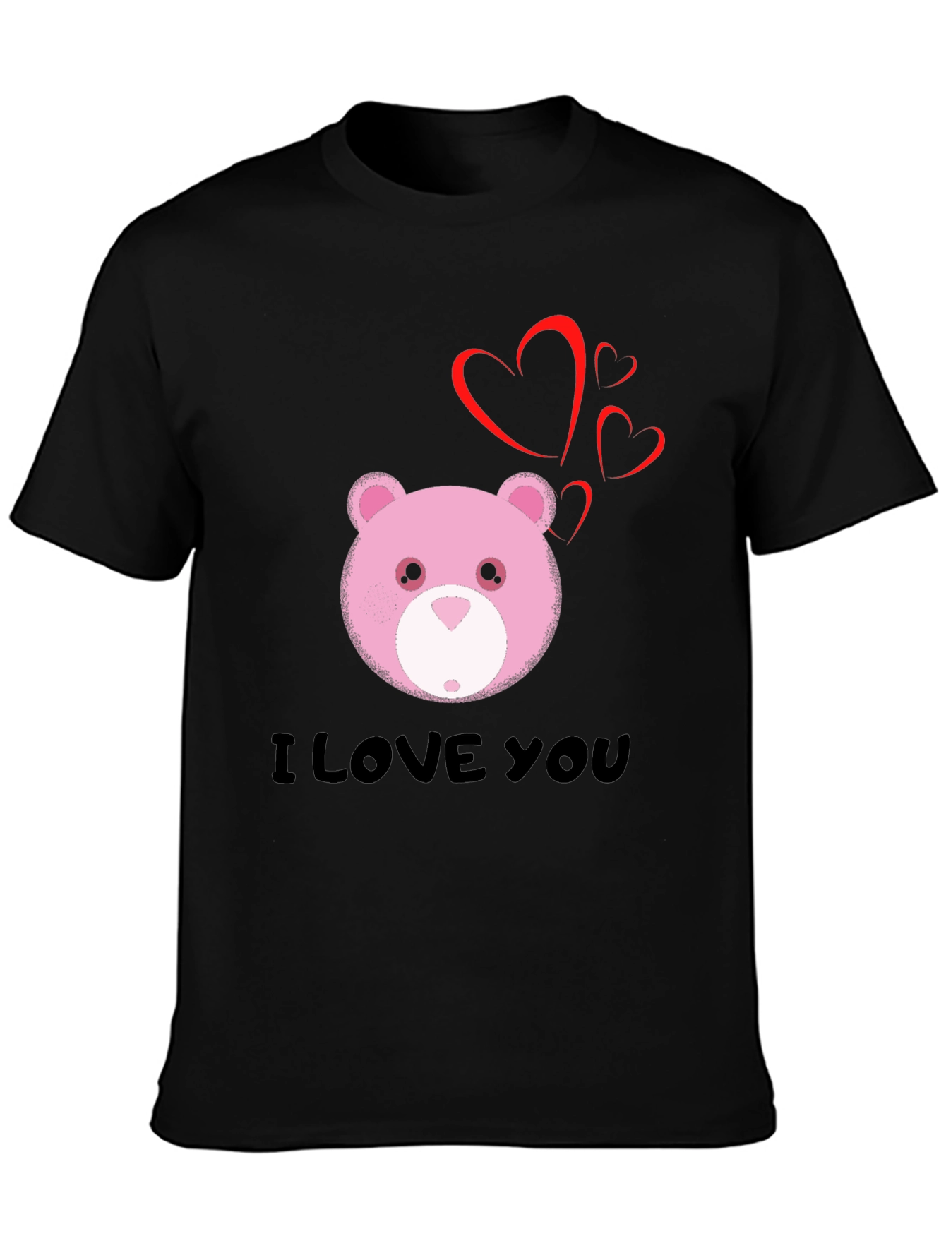 I Love You Bear Graphic Tee - Black
