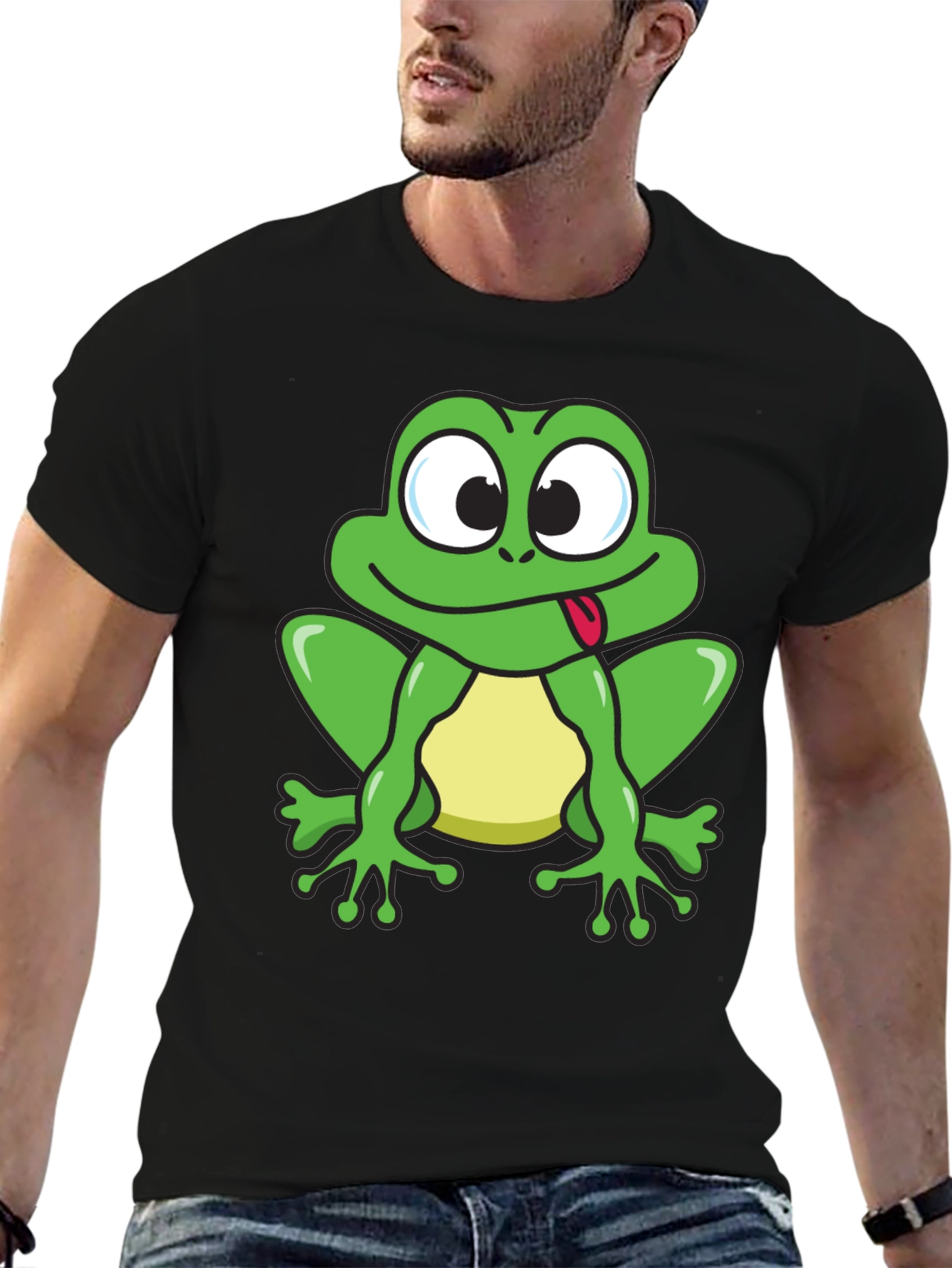 Funny Frog Tongue Out T-Shirt Mens Novelty Tee