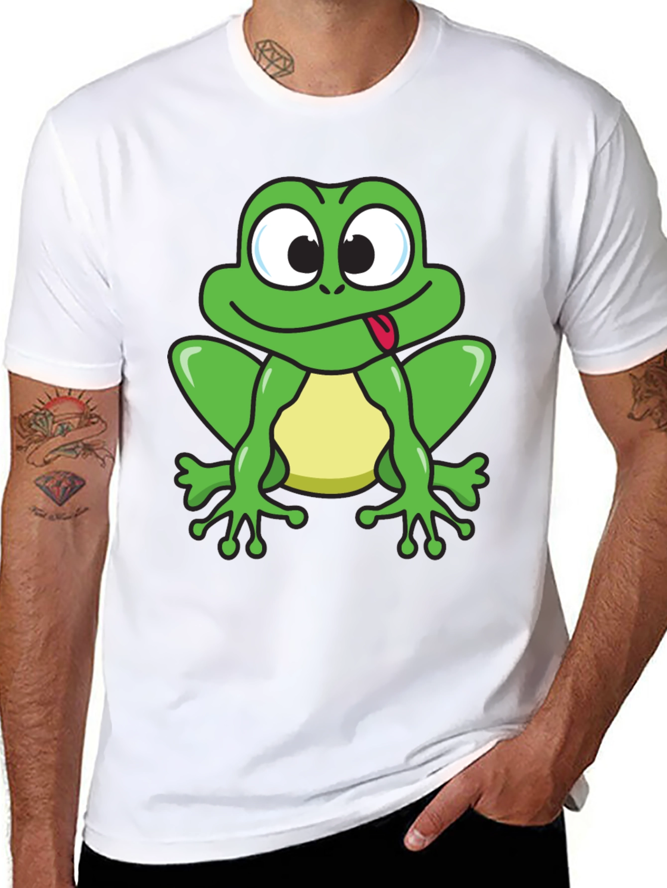 Funny Frog Tongue Out T-Shirt Mens Novelty Tee