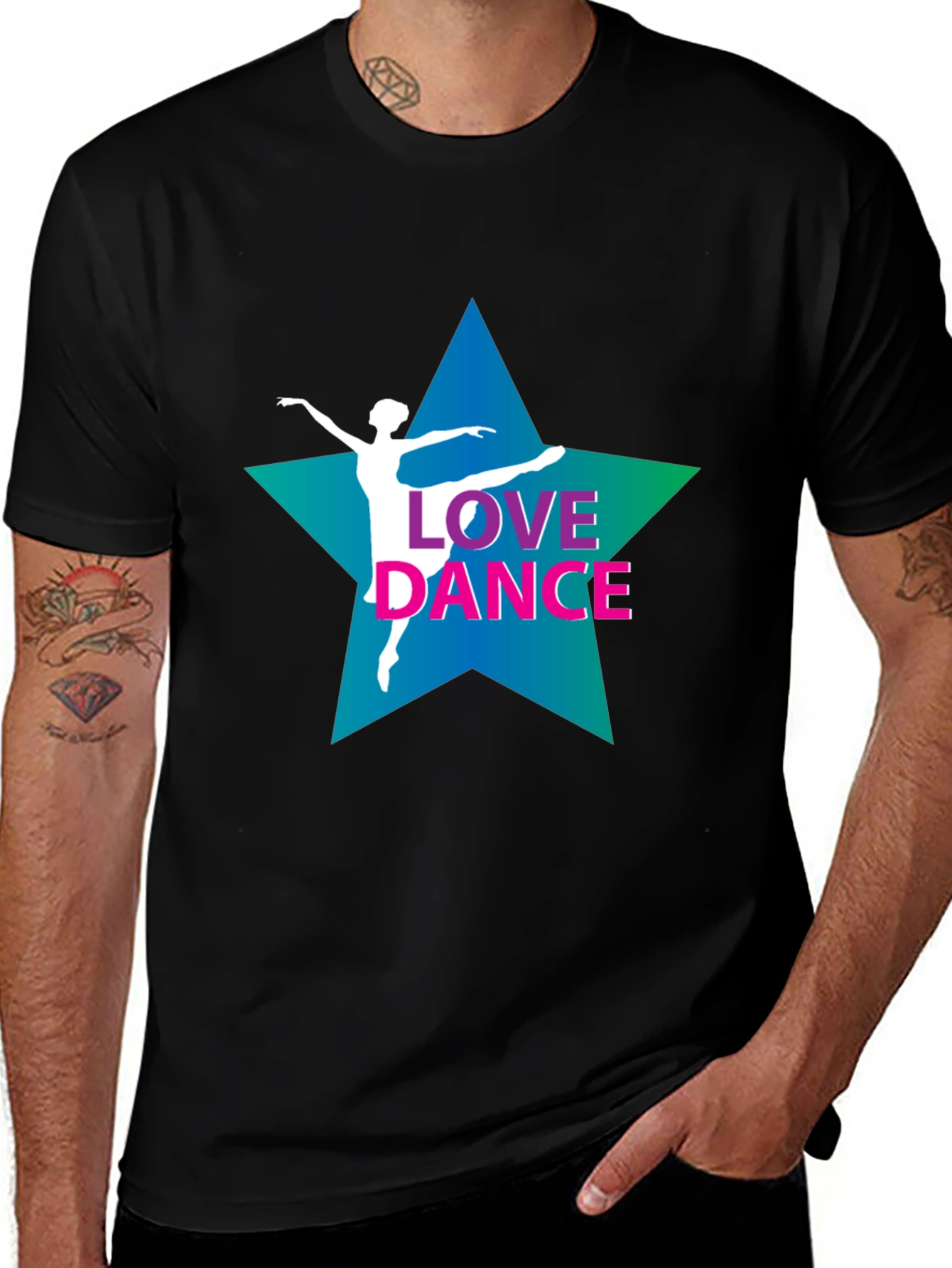 Love Dance Graphic Tee - Black Cotton T-Shirt