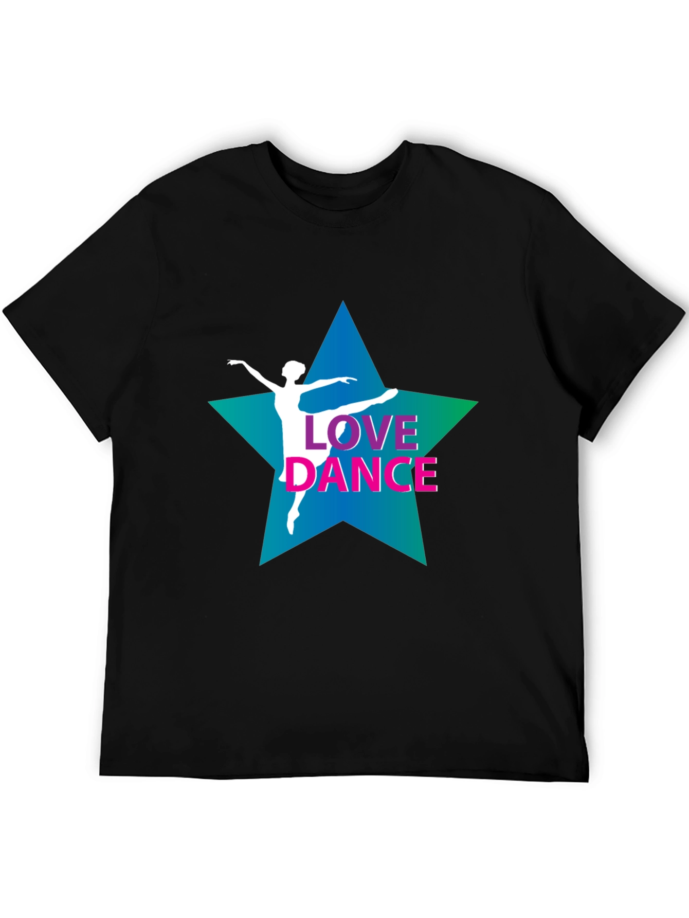 Love Dance Graphic Tee - Black Cotton T-Shirt