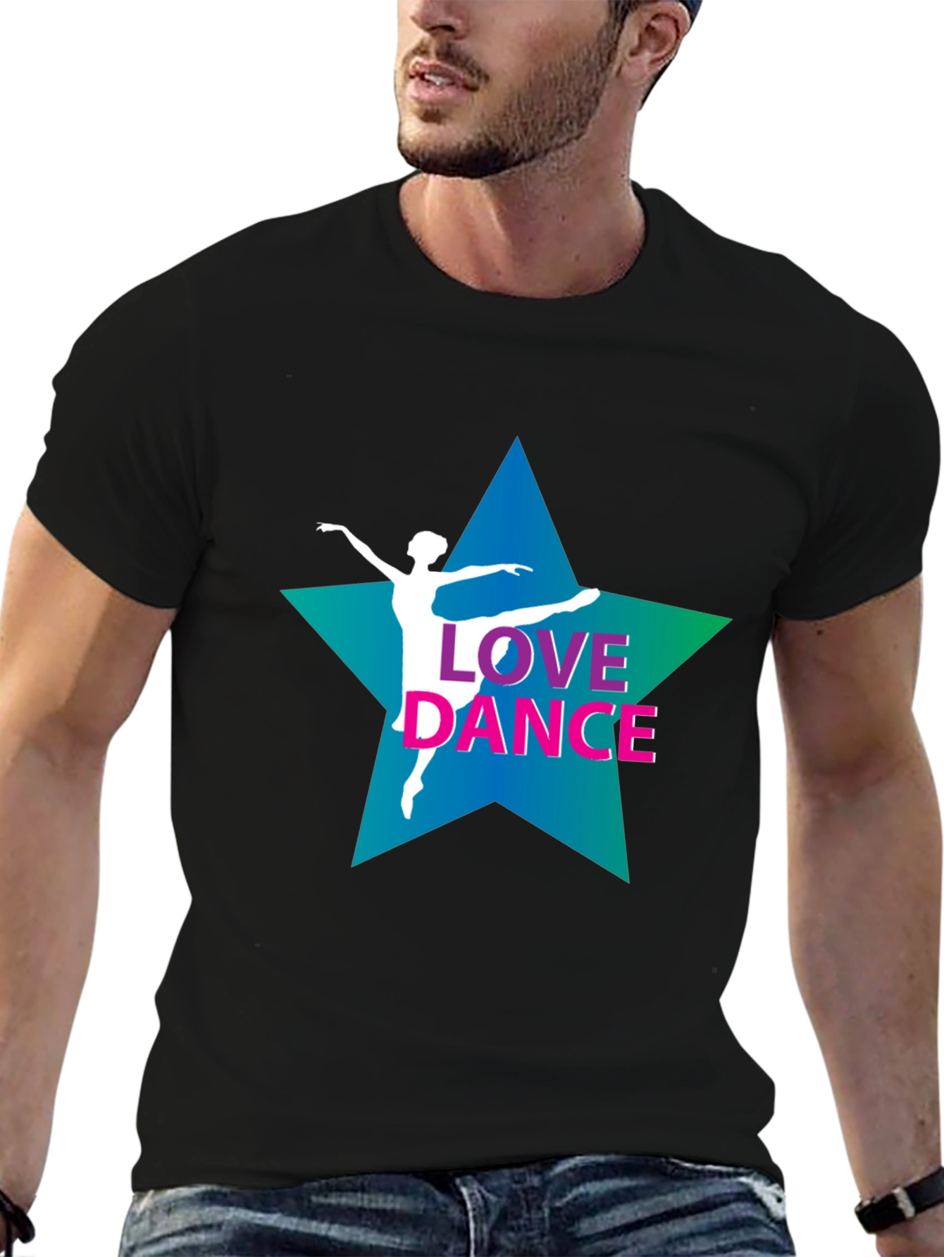 Love Dance Graphic Tee - Black Cotton T-Shirt