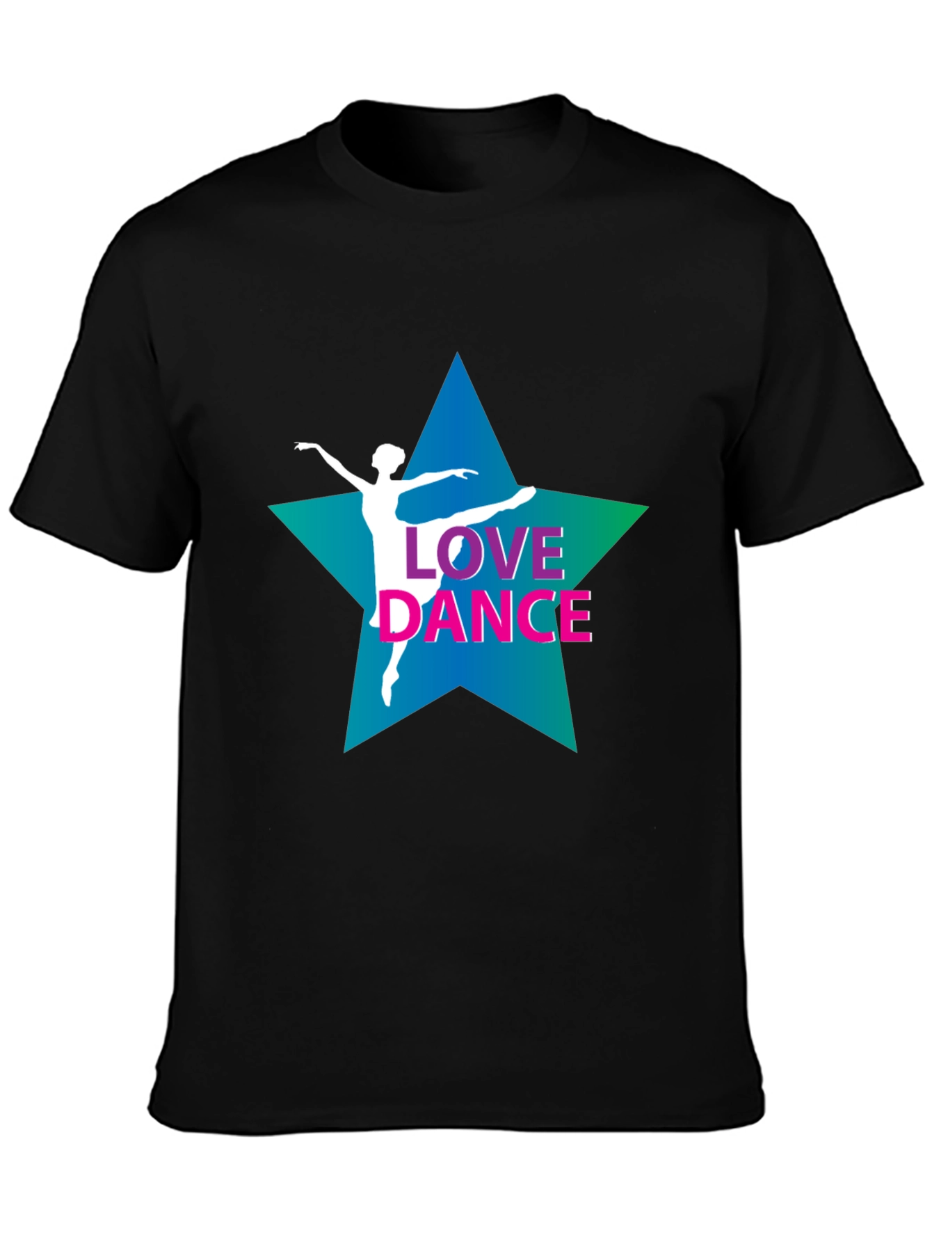 Love Dance Graphic Tee - Black Cotton T-Shirt