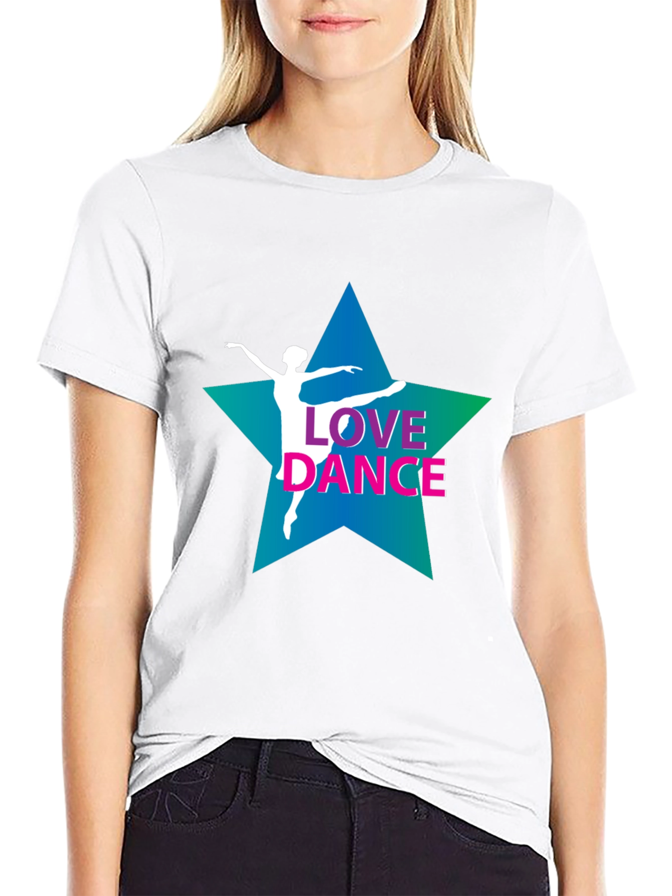 Love Dance Graphic Tee - Black Cotton T-Shirt