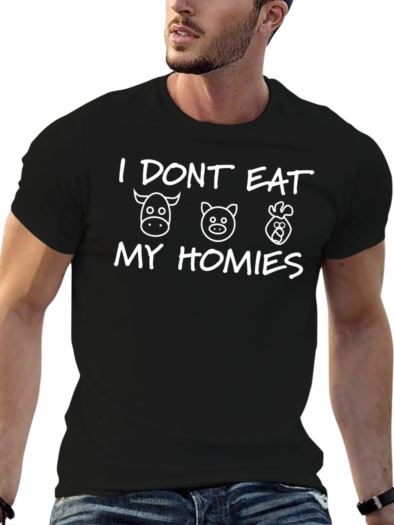 Vegan I Dont Eat My Homies Graphic T-Shirt