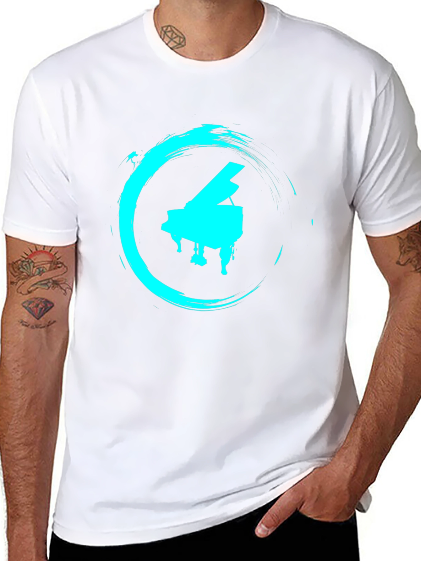 Piano Circle Graphic Tee - Cool Musician Style