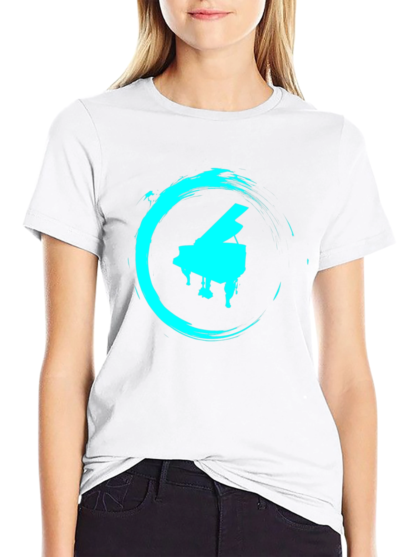 Piano Circle Graphic Tee - Cool Musician Style