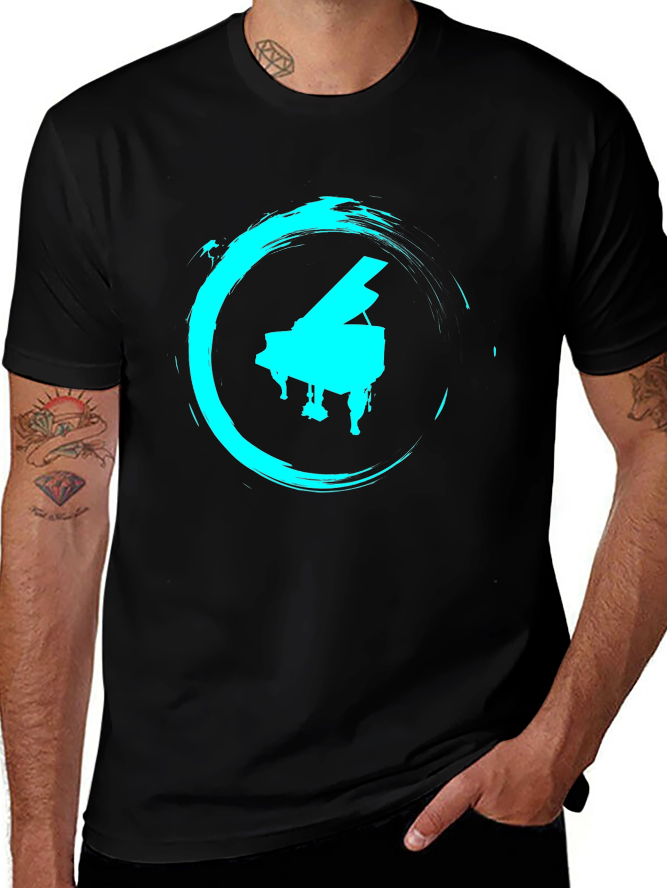 Piano Circle Graphic Tee - Cool Musician Style