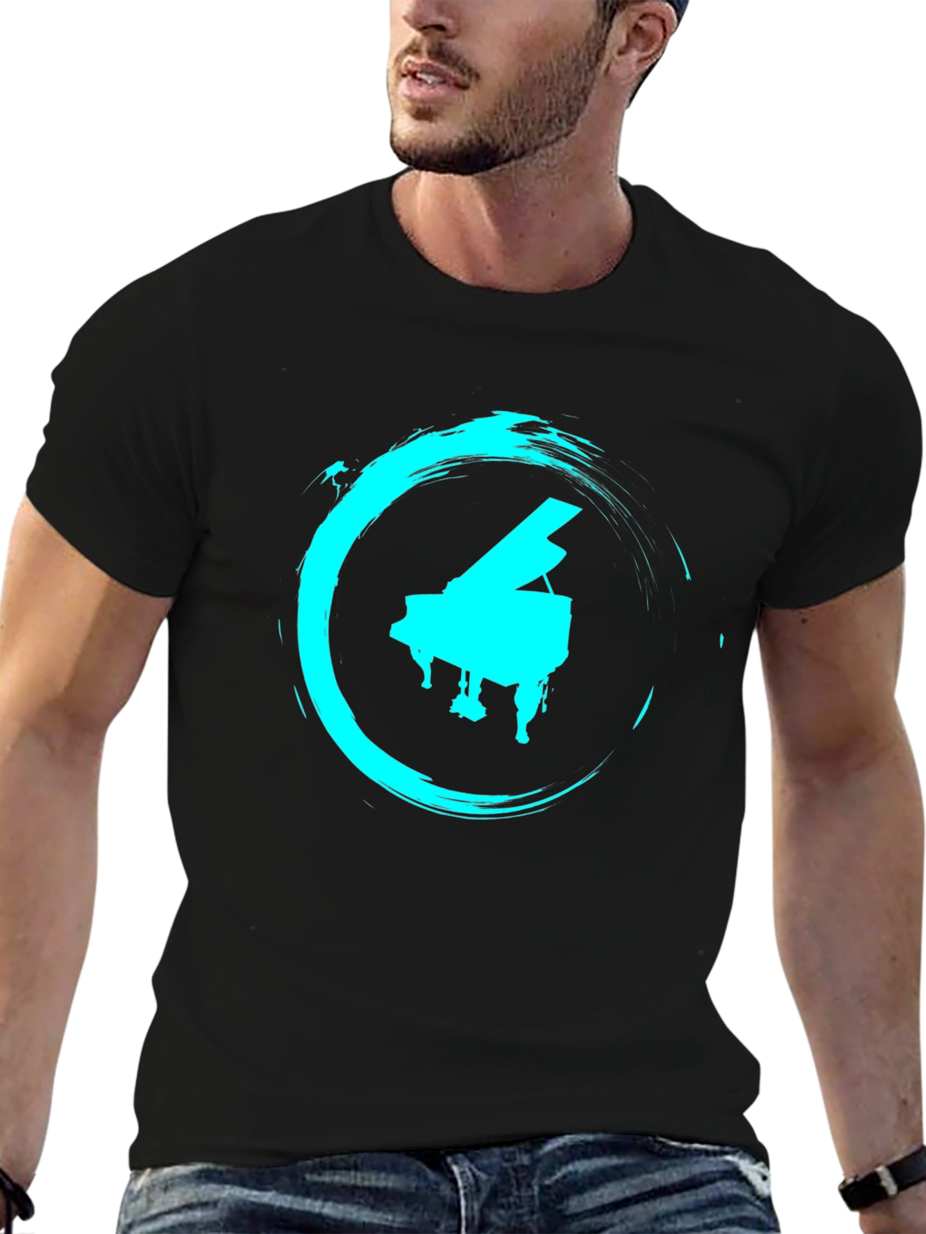 Piano Circle Graphic Tee - Cool Musician Style