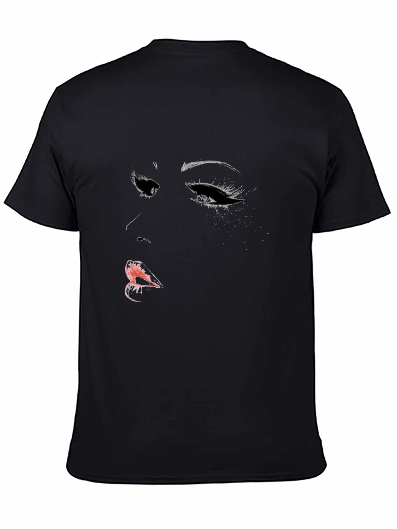Womans Face Graphic Black T-Shirt