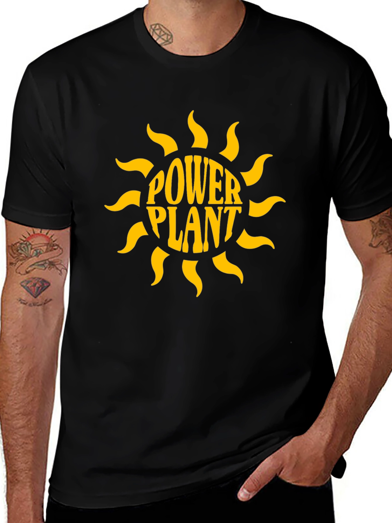 Power Plant Graphic Print Black T-Shirt