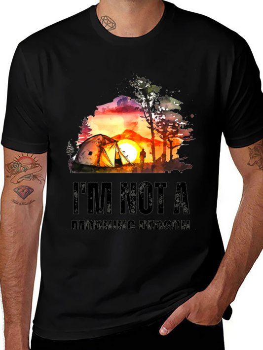 Camping Sunset T-Shirt - Im Not a Morning Person Tee