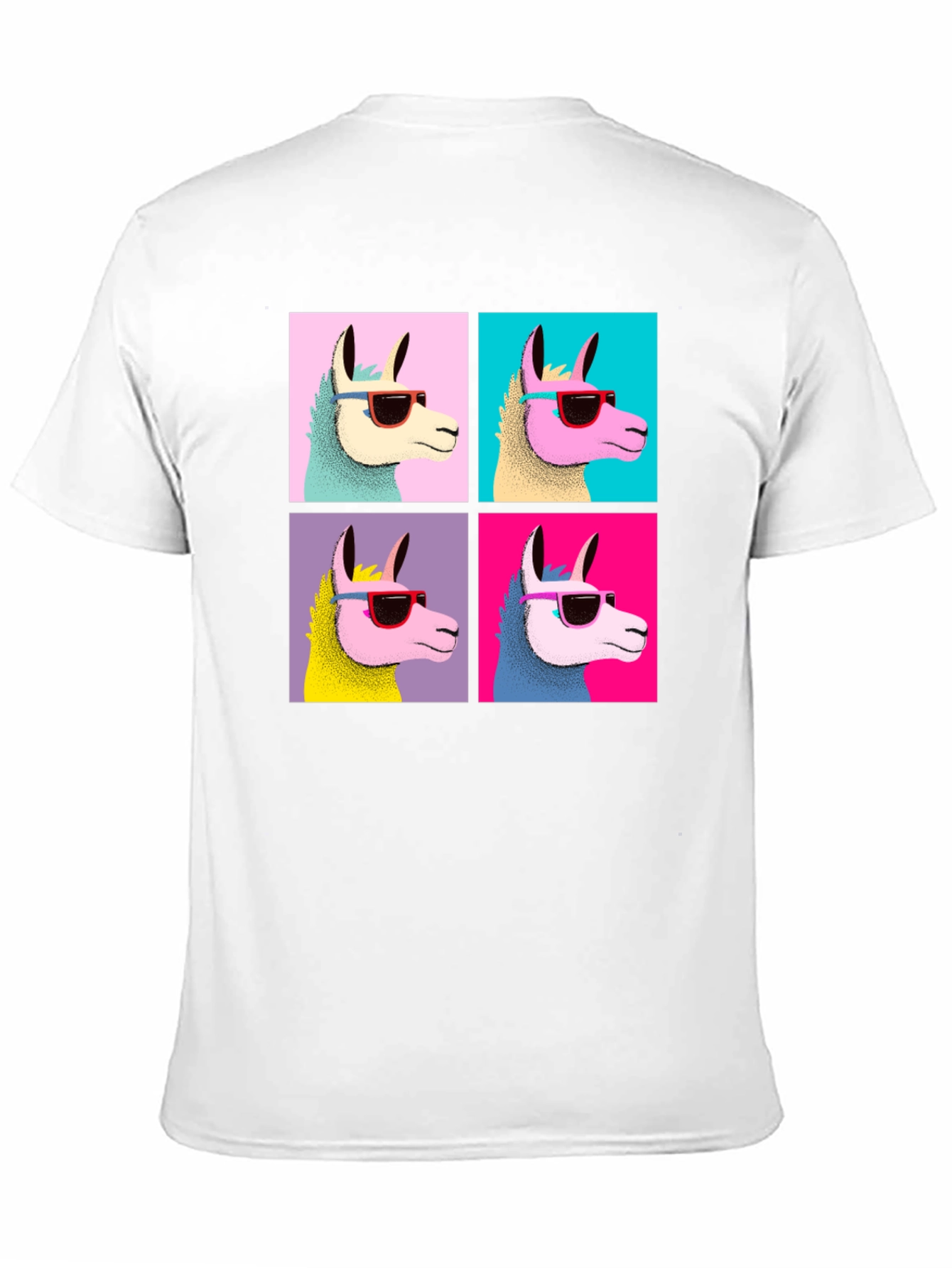Cool Llama Pop Art Black T-Shirt