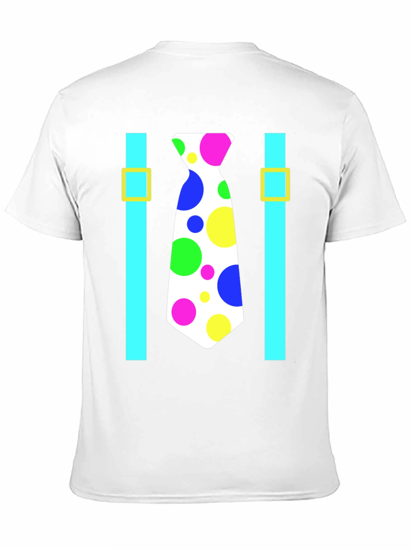 Clown Tie Suspender T-Shirt - Novelty Fun Costume Tee