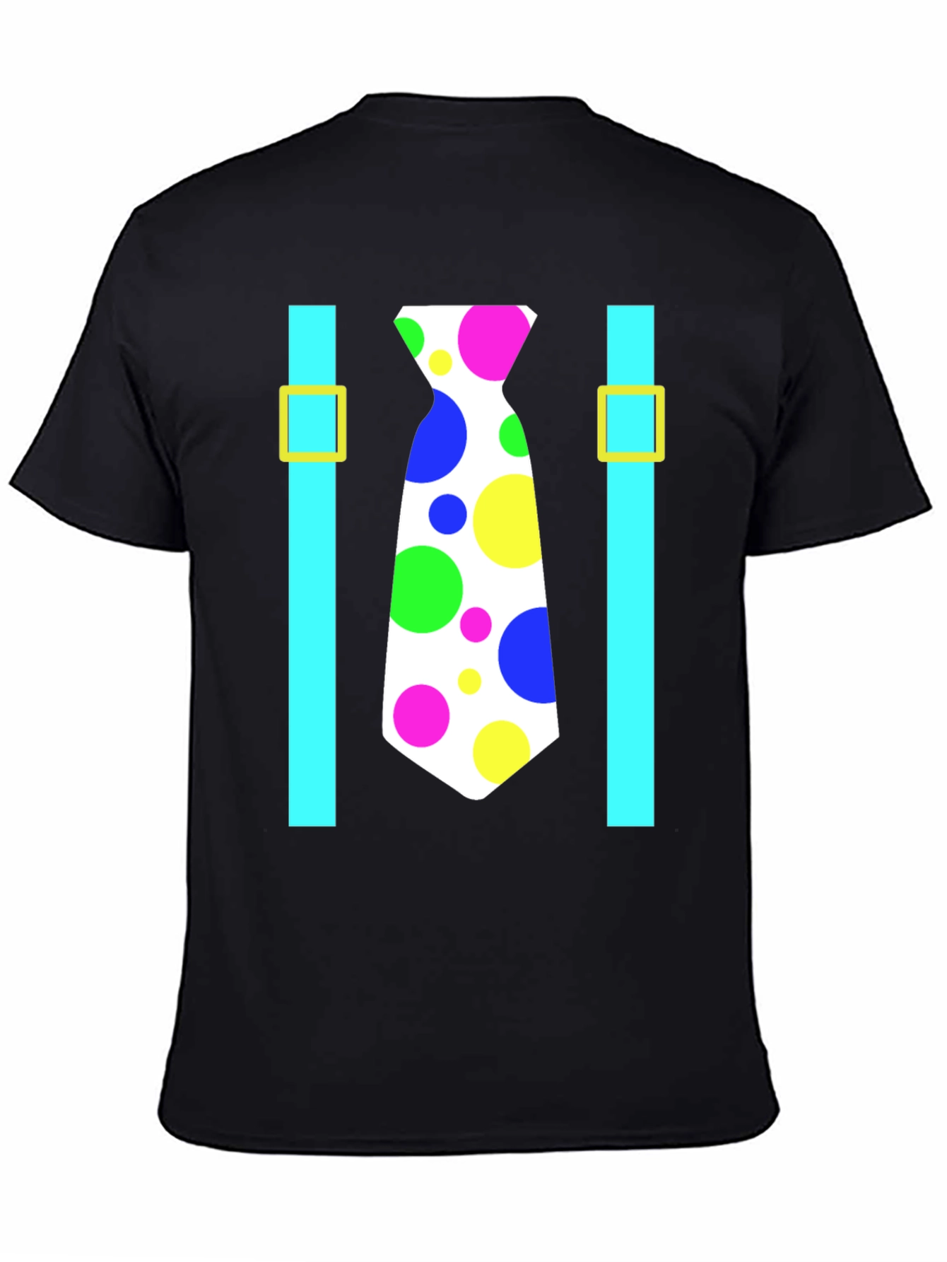 Clown Tie Suspender T-Shirt - Novelty Fun Costume Tee