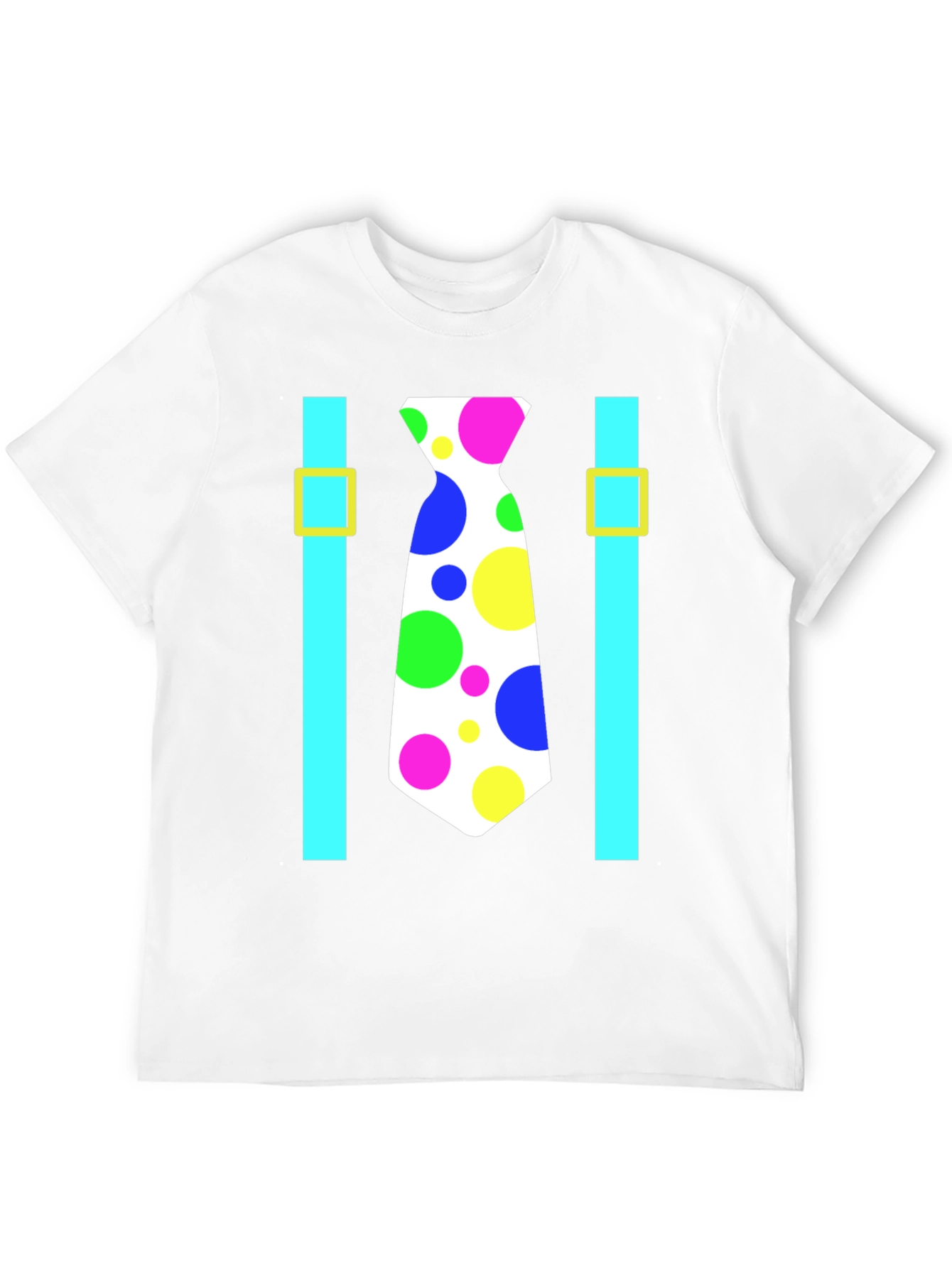 Clown Tie Suspender T-Shirt - Novelty Fun Costume Tee