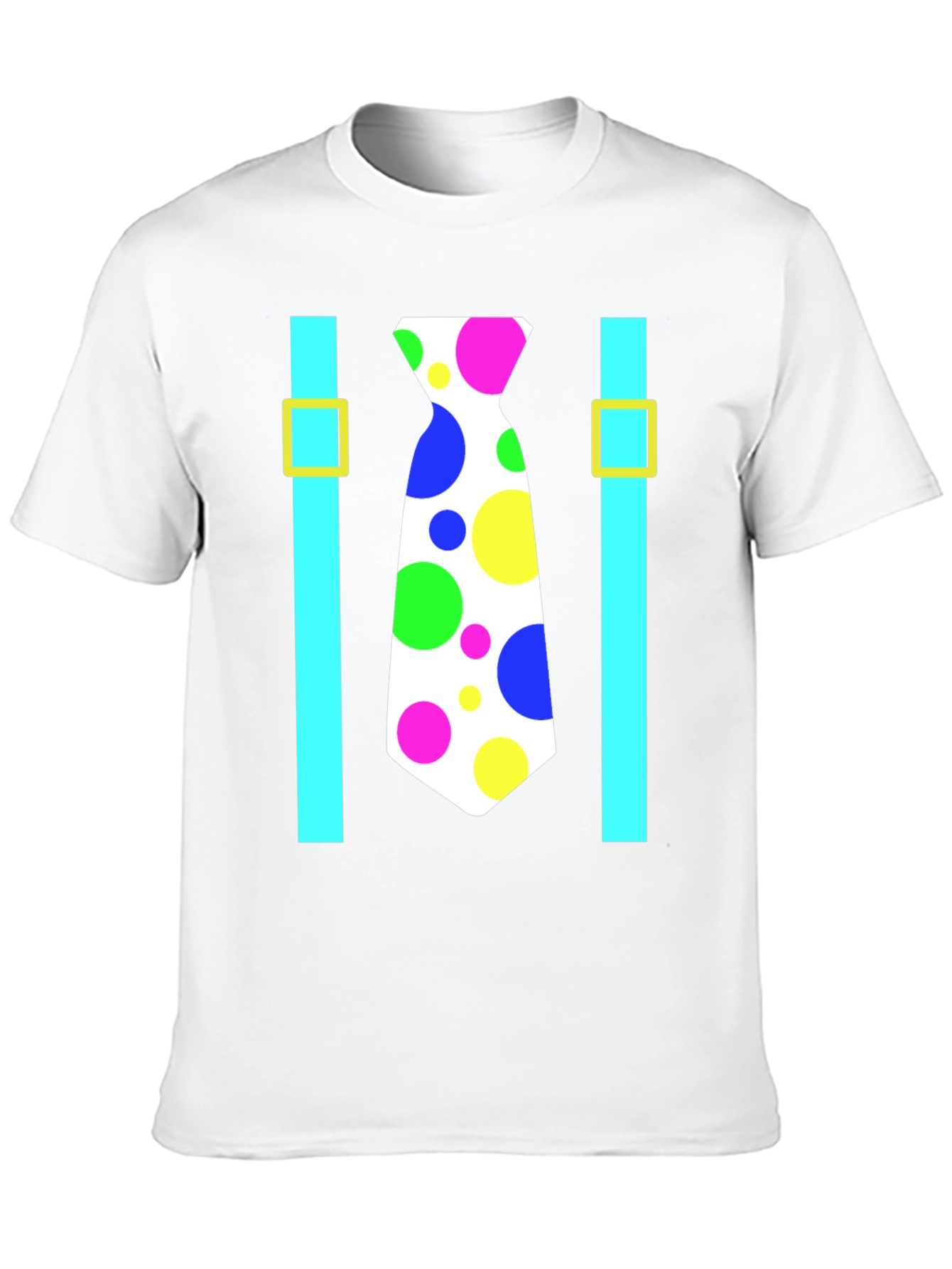 Clown Tie Suspender T-Shirt - Novelty Fun Costume Tee
