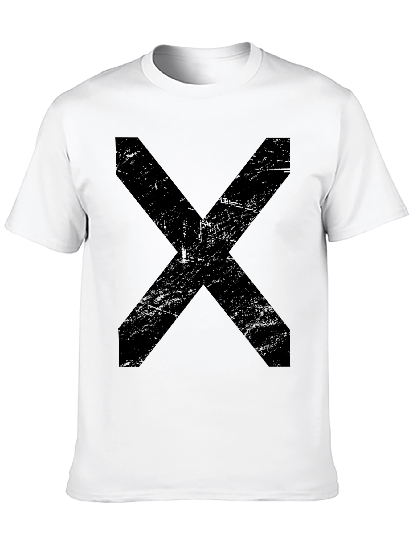 Mens Black T-Shirt with Bold X Design