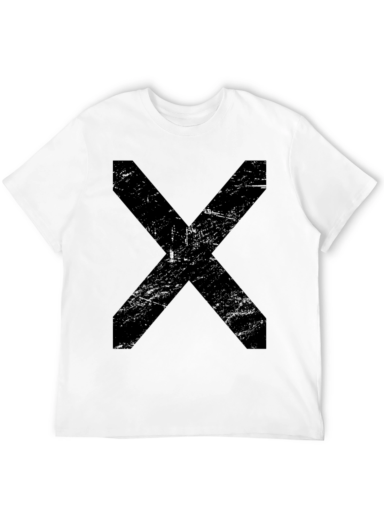 Mens Black T-Shirt with Bold X Design