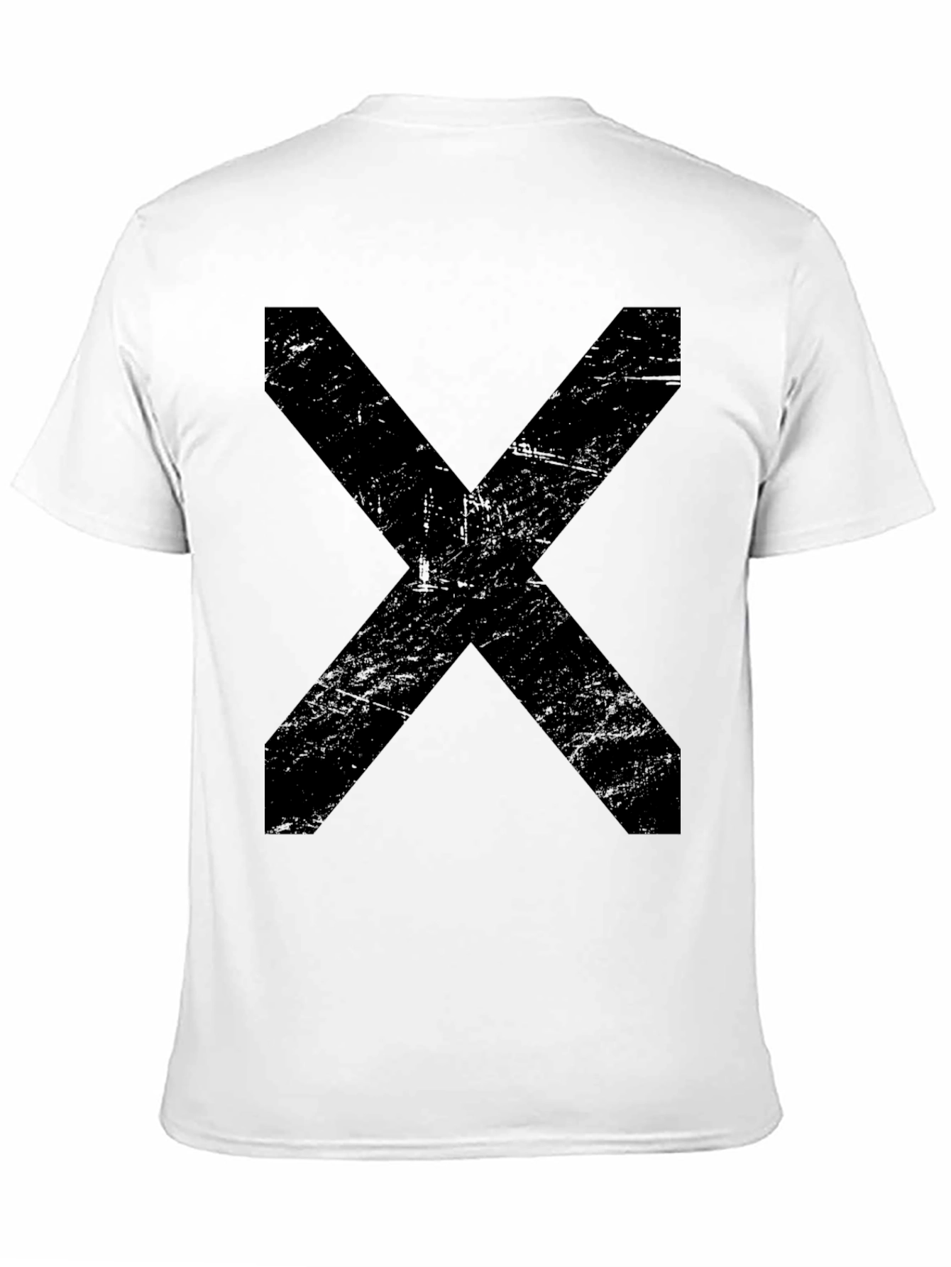 Mens Black T-Shirt with Bold X Design